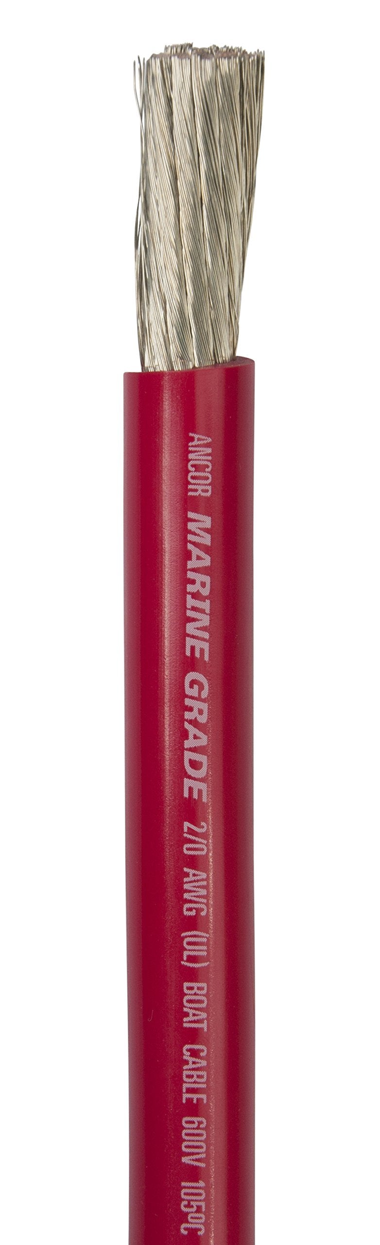 Ancor 117505 Tinned Copper Battery Cable, 2/0 AWG (62mm2), Red - 50ft