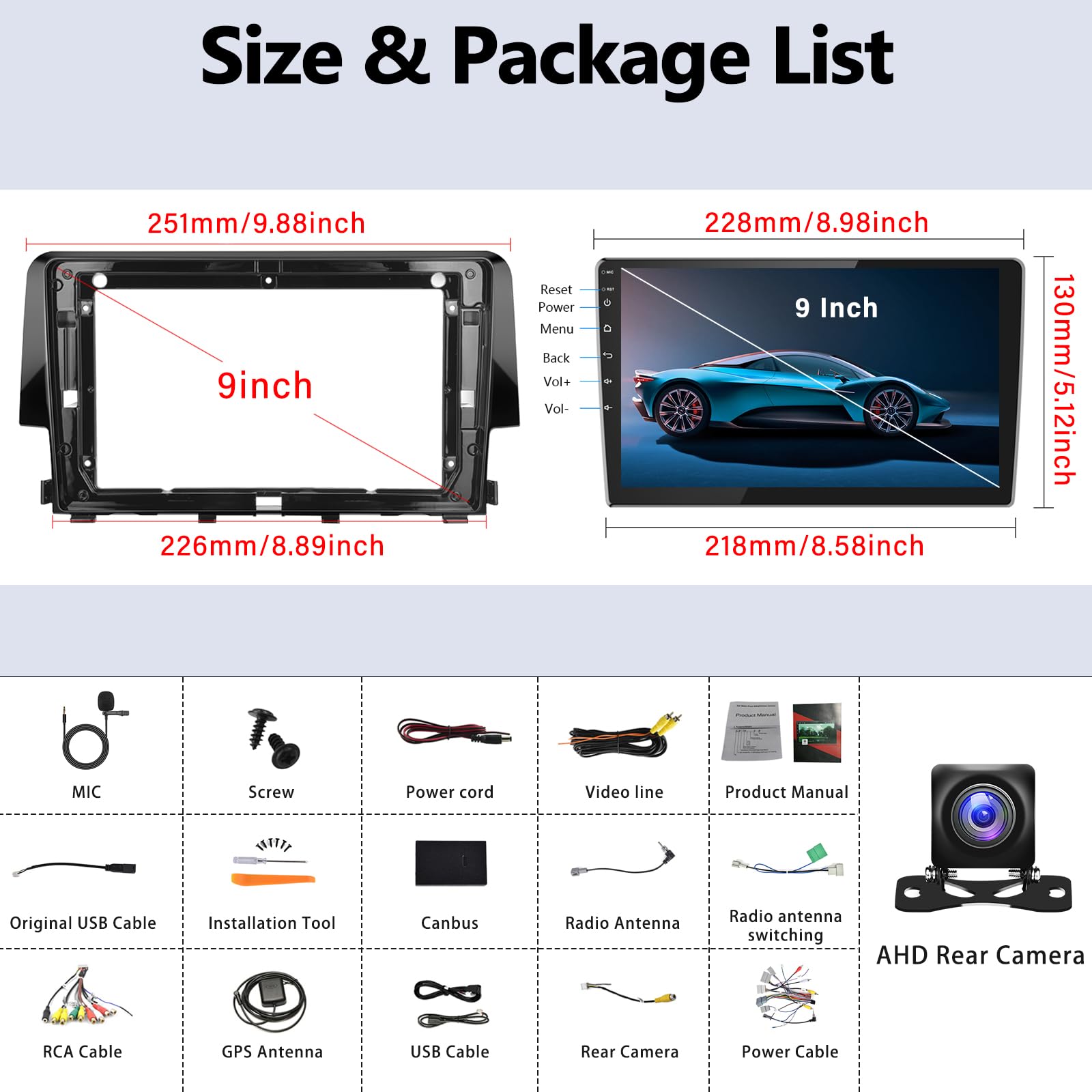 Sixwin Update Android Car Stereo For Honda Civic 2016 2020 With Wireless Apple Carplay Android Auto Mirror Link 26Ui Bluetooth 9