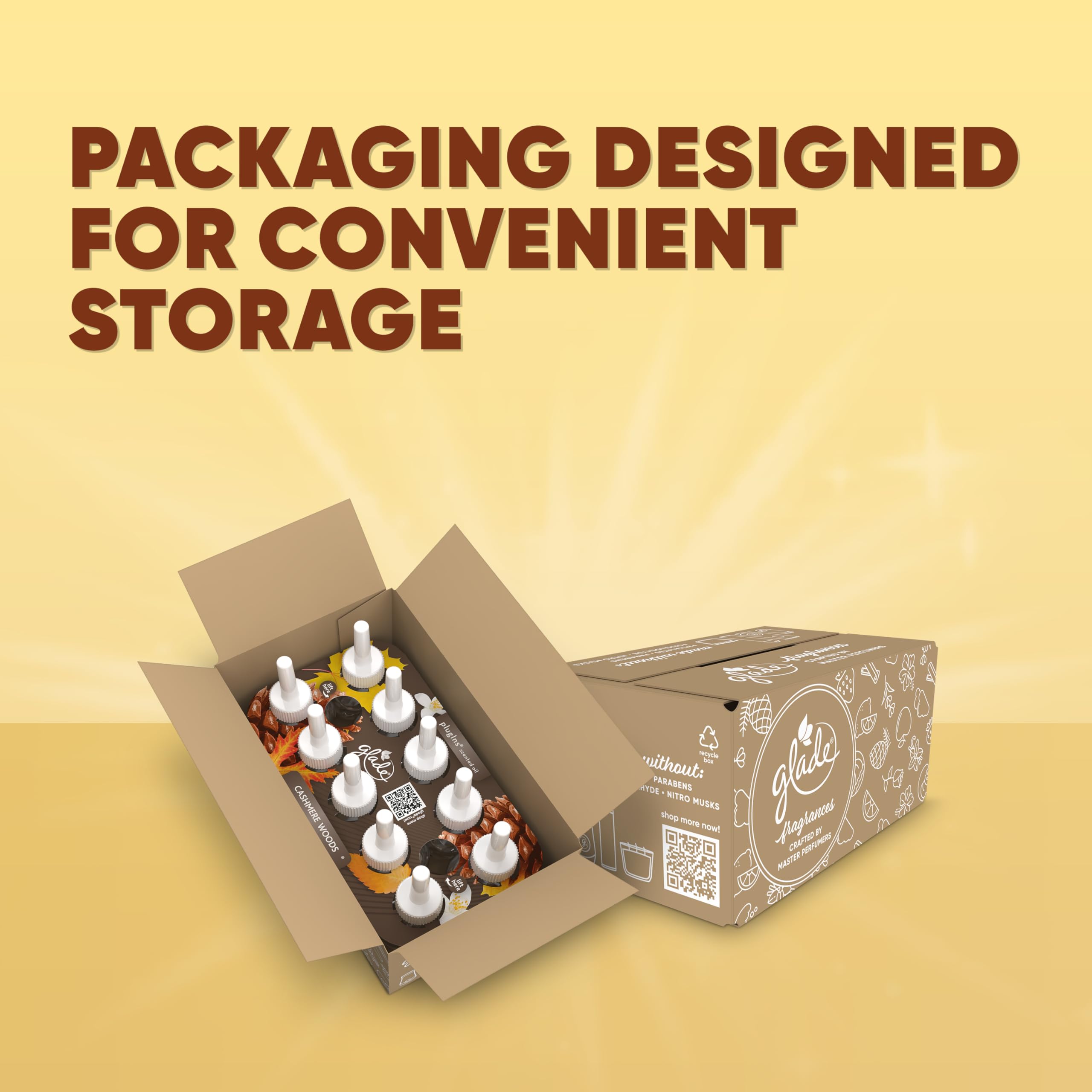 Glade Plugins Refills Air Freshener, Scented And Essential Oils For Home And Bathroom, Cashmere Woods, 6.7 Fl Oz, 10 Count (Pack