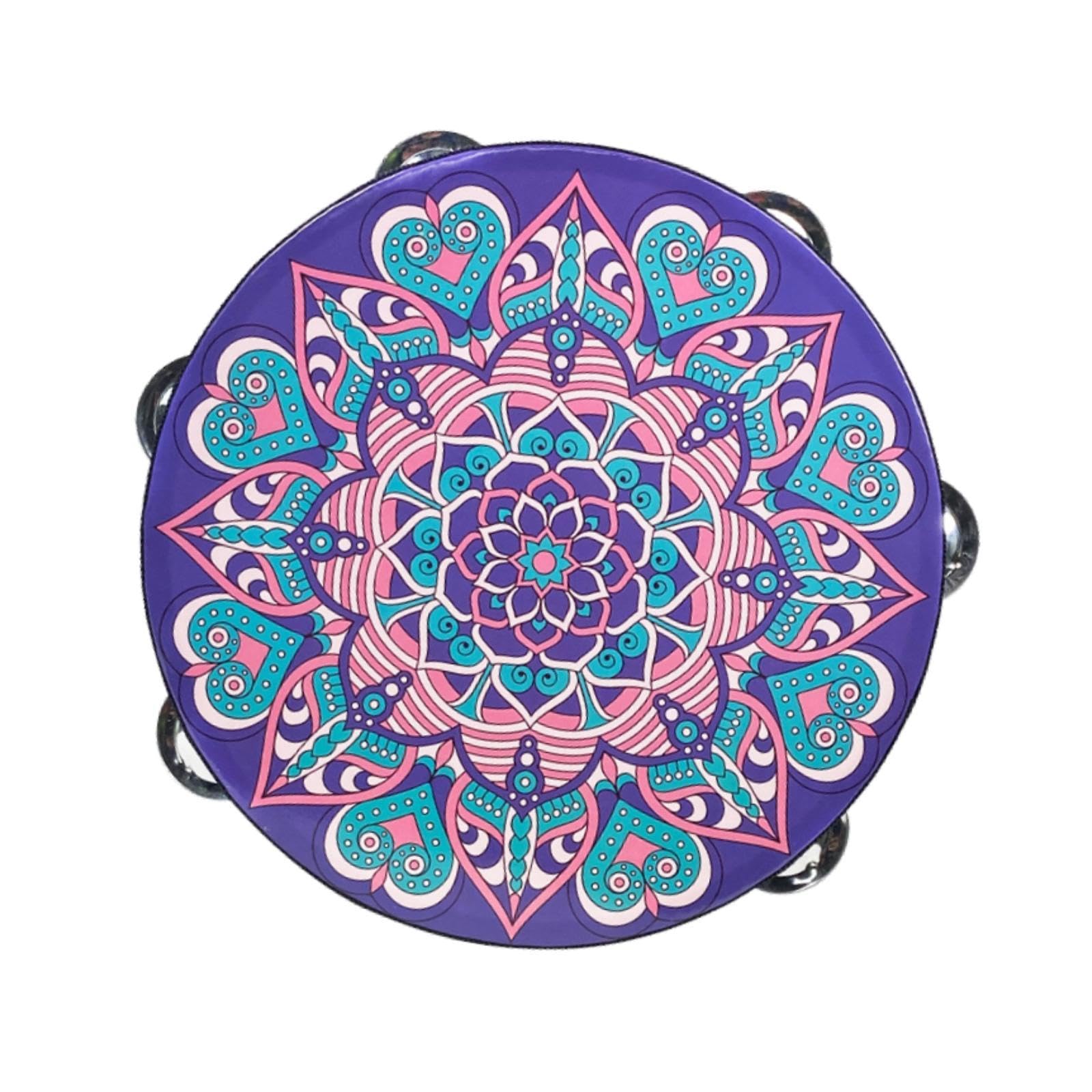 TRENDYNEST 8inch Tambourine Handheld Drum with Metal Bells for Wedding Activity Dancing Violet | Musical Instruments & Gear | Pe