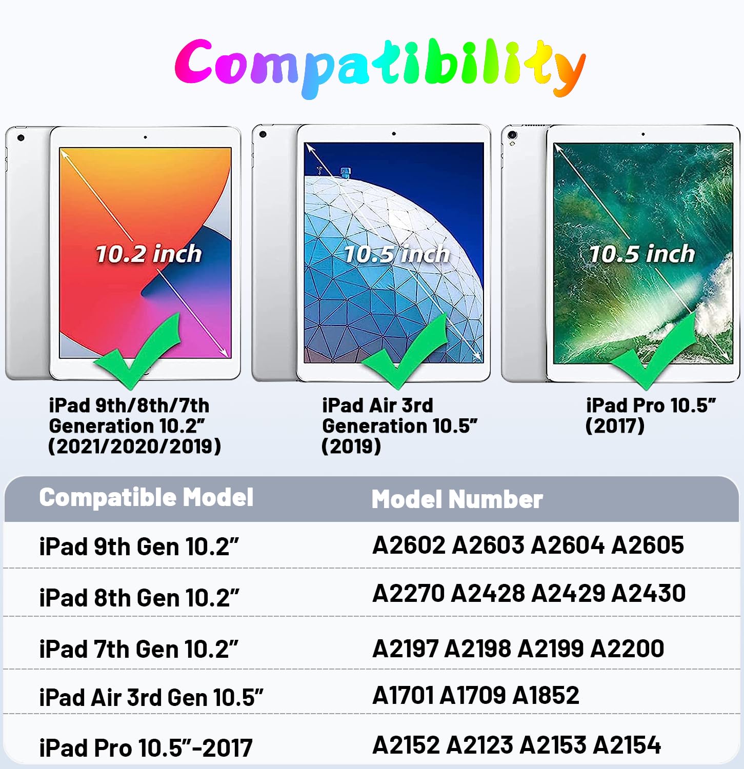 Dreamerx Ipad 10.2/10.5 Case For Kids Girls, Ipad 9Th/8Th/7Th Generation Case 2021/2020/2019 10.2'', Ipad Air 3Rd Gen 2019 /Pro