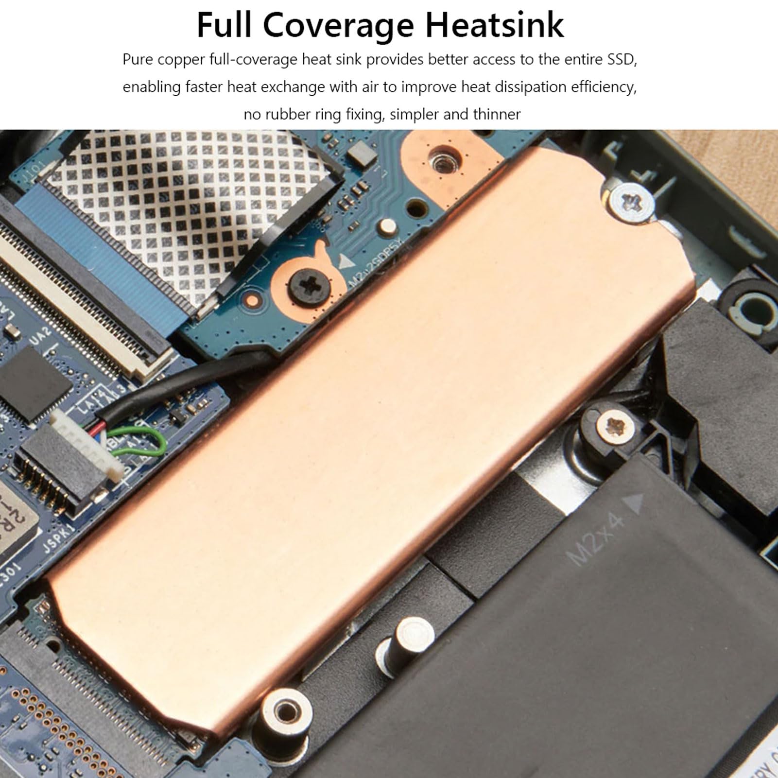 M.2 2280 Ssd Copper Heat Sink, Ssd Heatsink With Silicone Thermal Pad For Pro Sn850 Sn750 Firecuda 530 Crucial P2 P5 Plus For M.