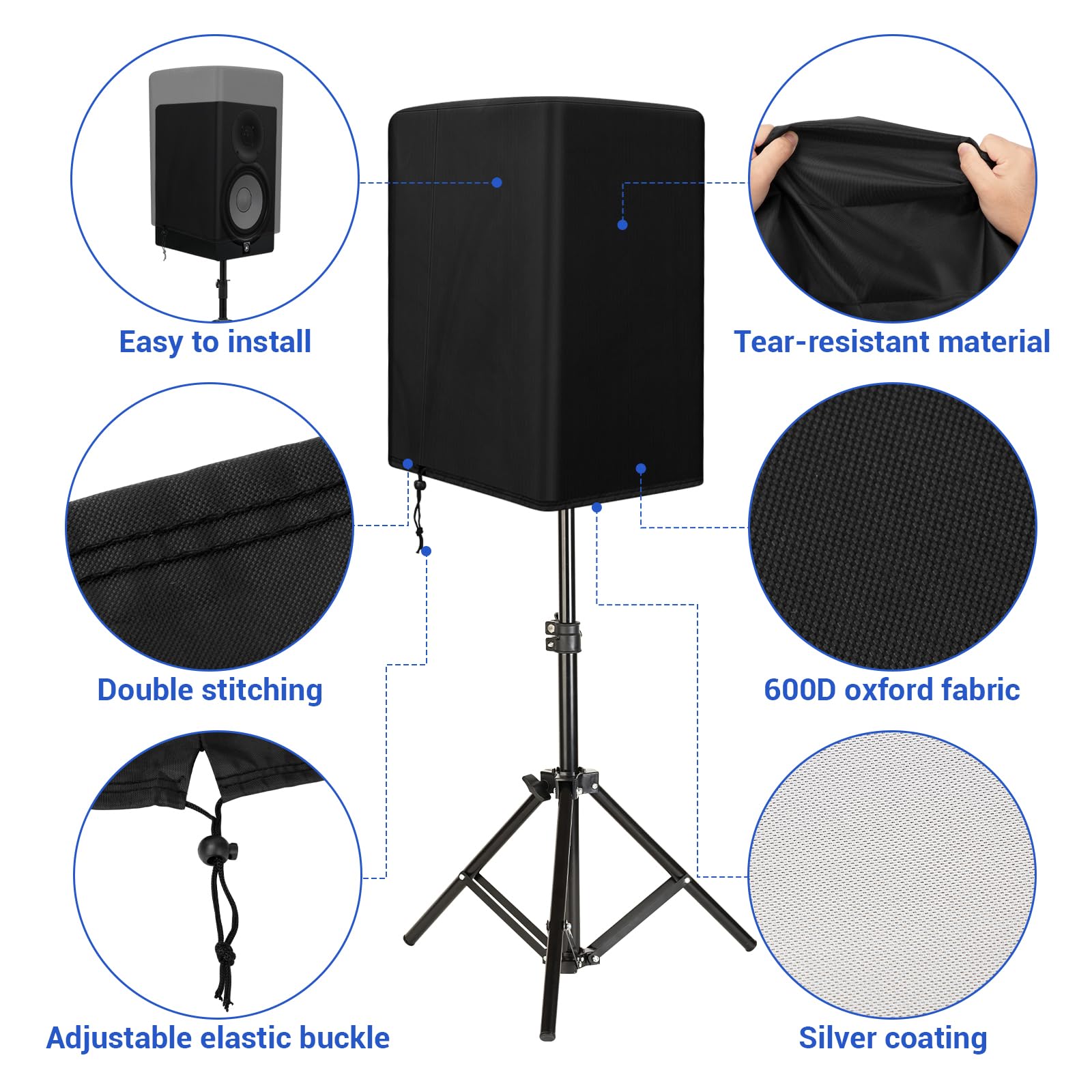 Yexcend Speaker Cover For 12 Inch Pa/Dj Powered Speaker Mounted On Stand, Outdoor Speaker Covers Uv Protection Water Resistant D