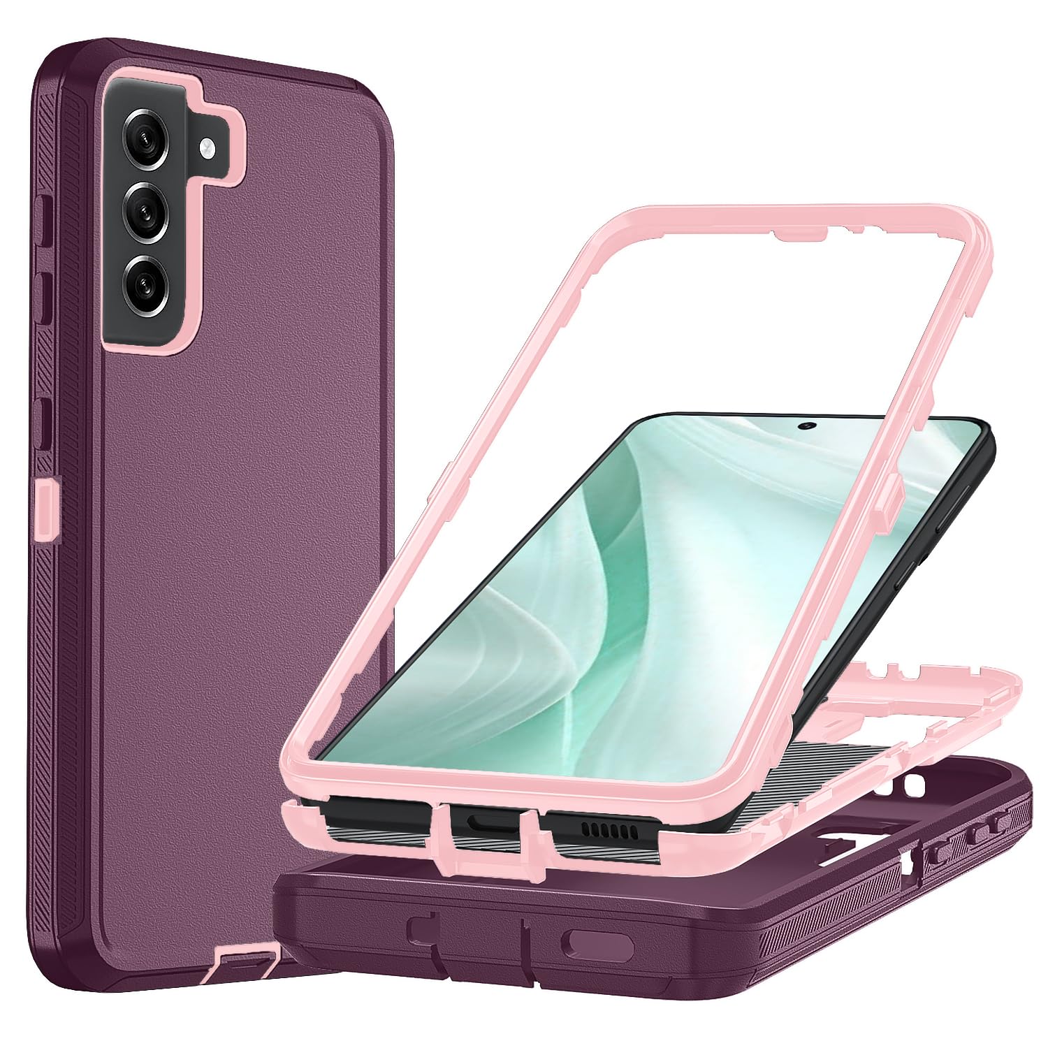 Ylzhe for Samsung Galaxy S21 Plus Phone Case,[No Screen Protector] Heavy Duty Protective Samsung Galaxy S21 Plus 5G Case, 3 in 1
