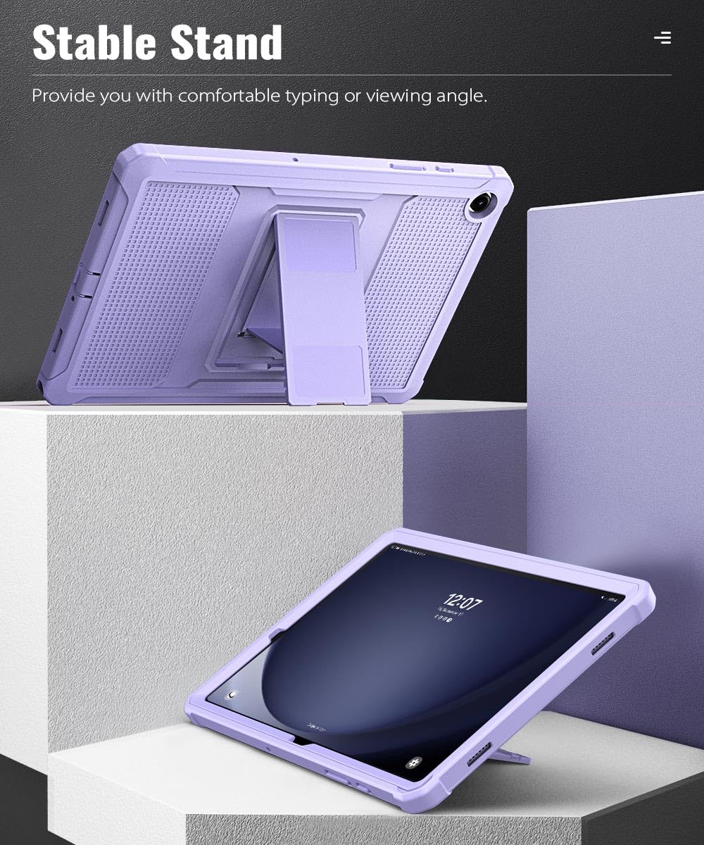 MoKo Case Fit Galaxy Tab A9 Plus 11 Inch 2023 (SM X210/X216/X218), Shockproof Full Body Rugged Stand Back Cover Built in Screen Protector Fit Galaxy Tab A9+ 11' 2023, Taro Purple