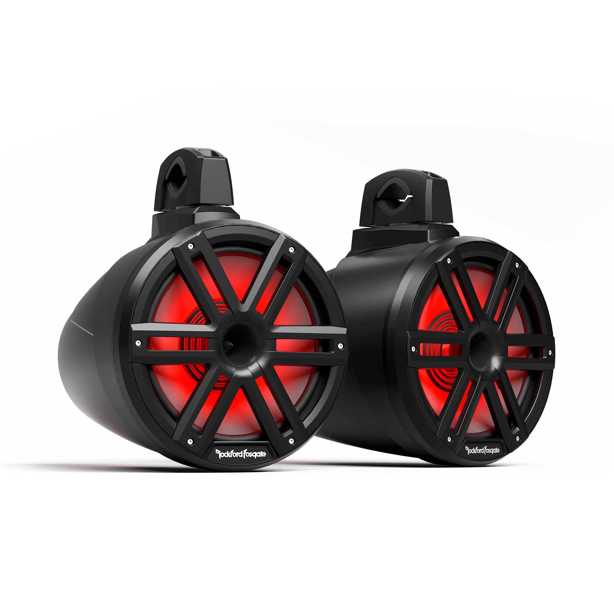 Rockford Fosgate M2WL-10HB Color Optix 10 Multicolor LED Lighted Marine Grade Horn Loaded Speakers in Wake Tower Enclosures - Bl