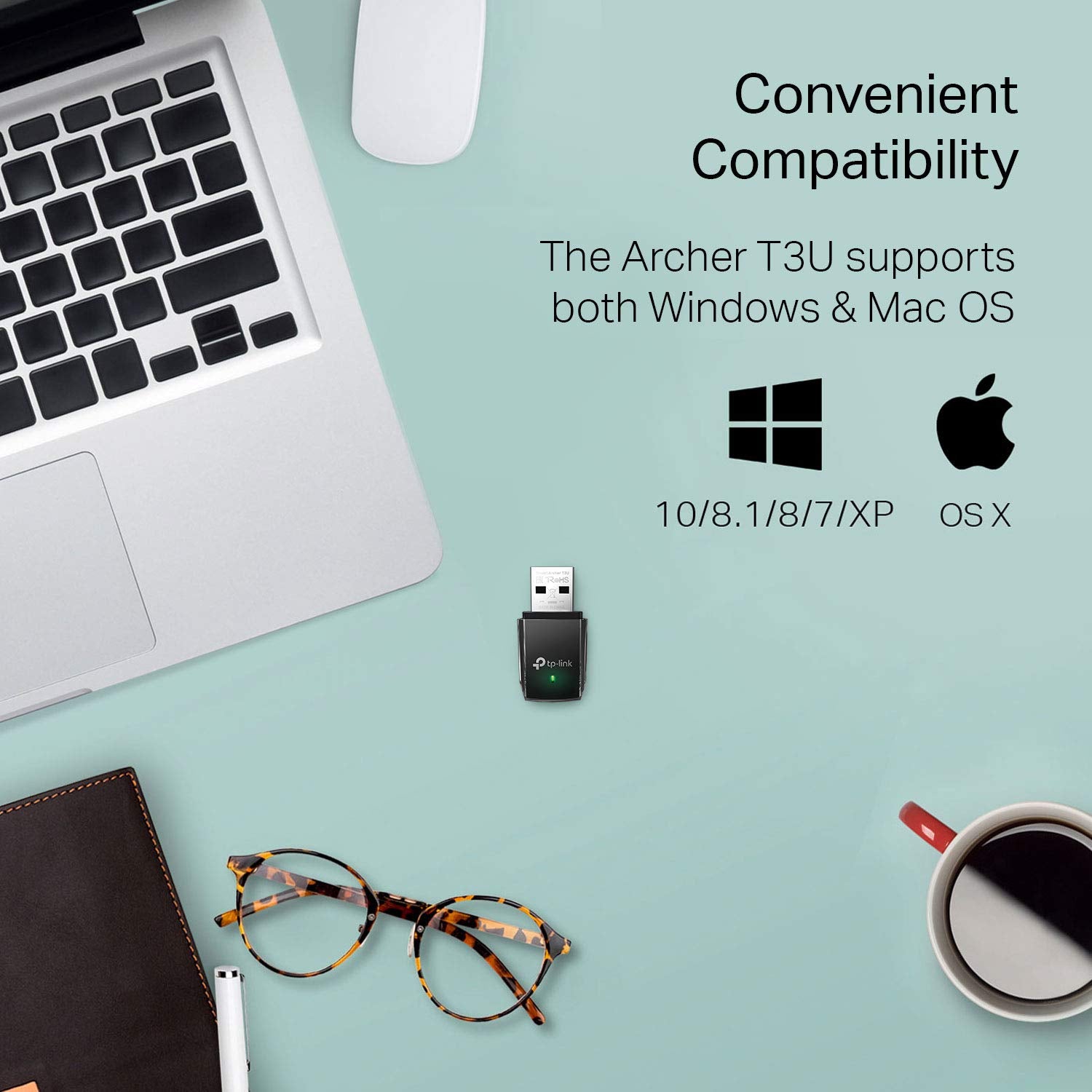 Tp Link Ac1300 Usb Wifi Adapter(Archer T3U)  24G5G Dual Band Wireless Network Adapter For Pc Desktop, Mu Mimo Wifi Dongle, Usb 3