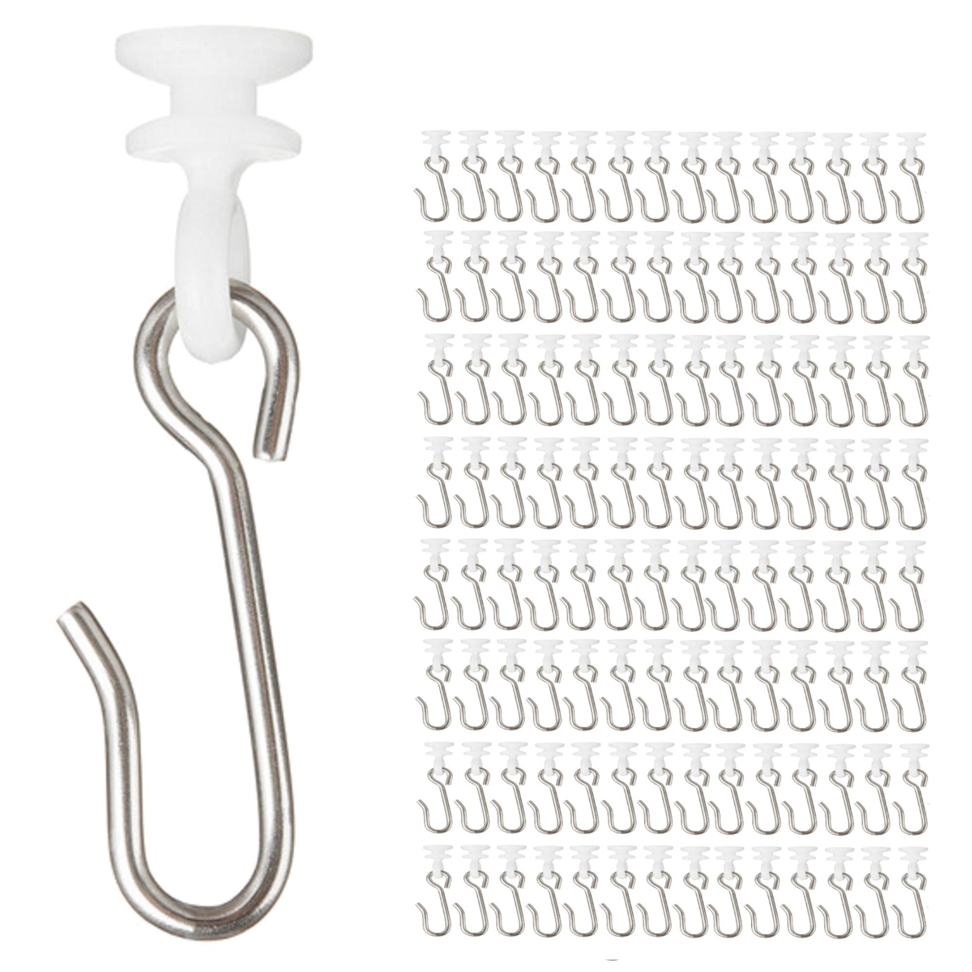 Dmse Wholesale Button Carrier With Stainless Steel Hook Carriers Glides Sliders Slide, And Rollers (112 Pack)