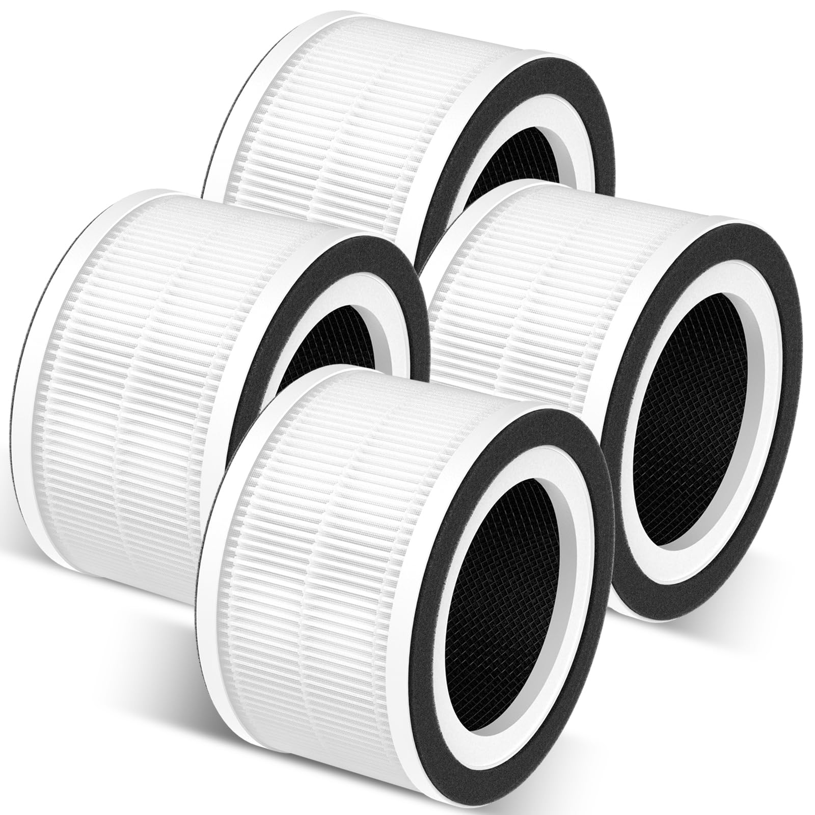 Gokbny 4 Pack Fillo/Halo/Allo True Hepa Replacement Filter Compatible With Fillo/Halo/Allo Purifier, 3 In 1 H13 True Hepa Filtra