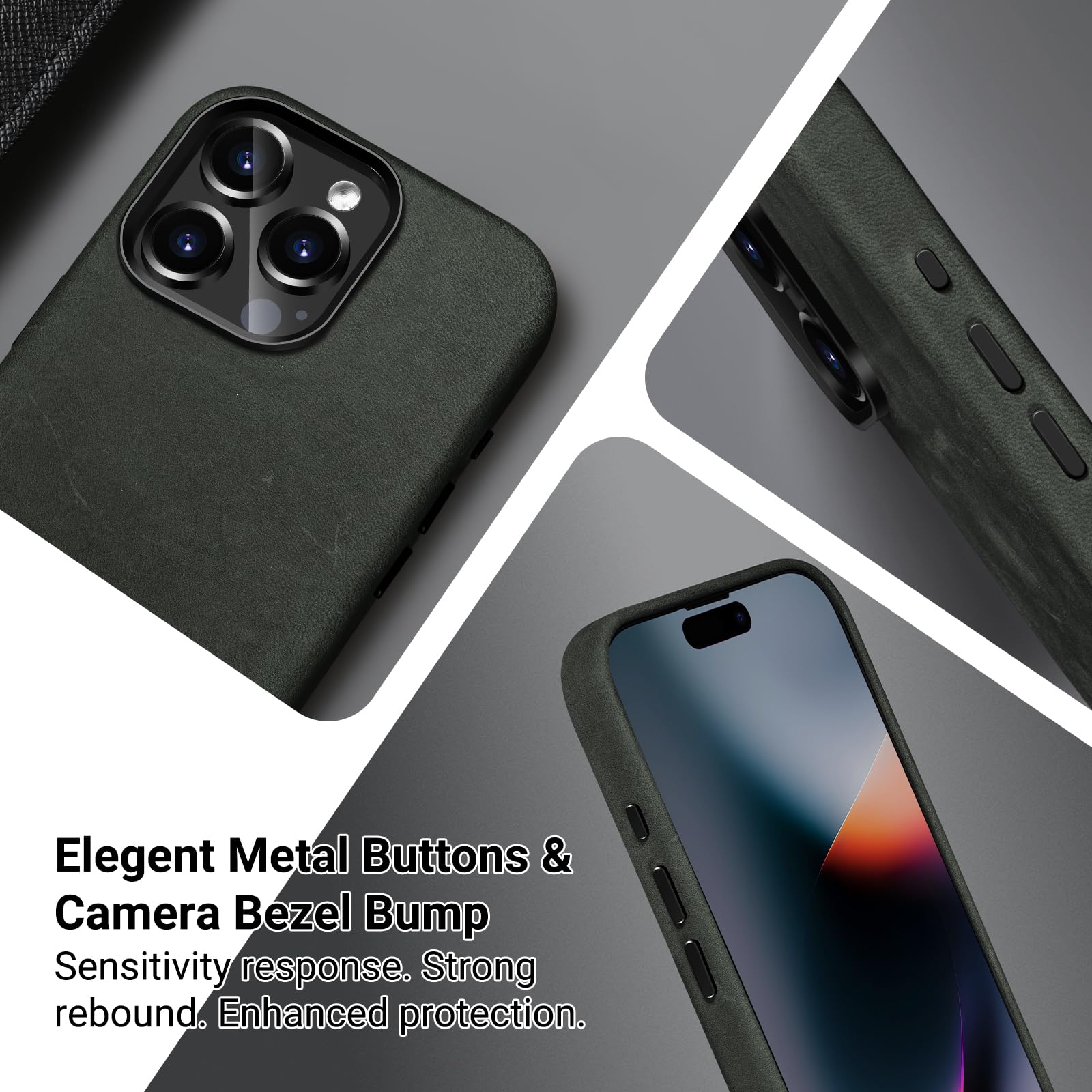 Belemay Compatible With Iphone 16 Pro Max Leather Case, Compatible With Magsafe, Premium Crazy Horse Leather [Vintage Aesthetic]