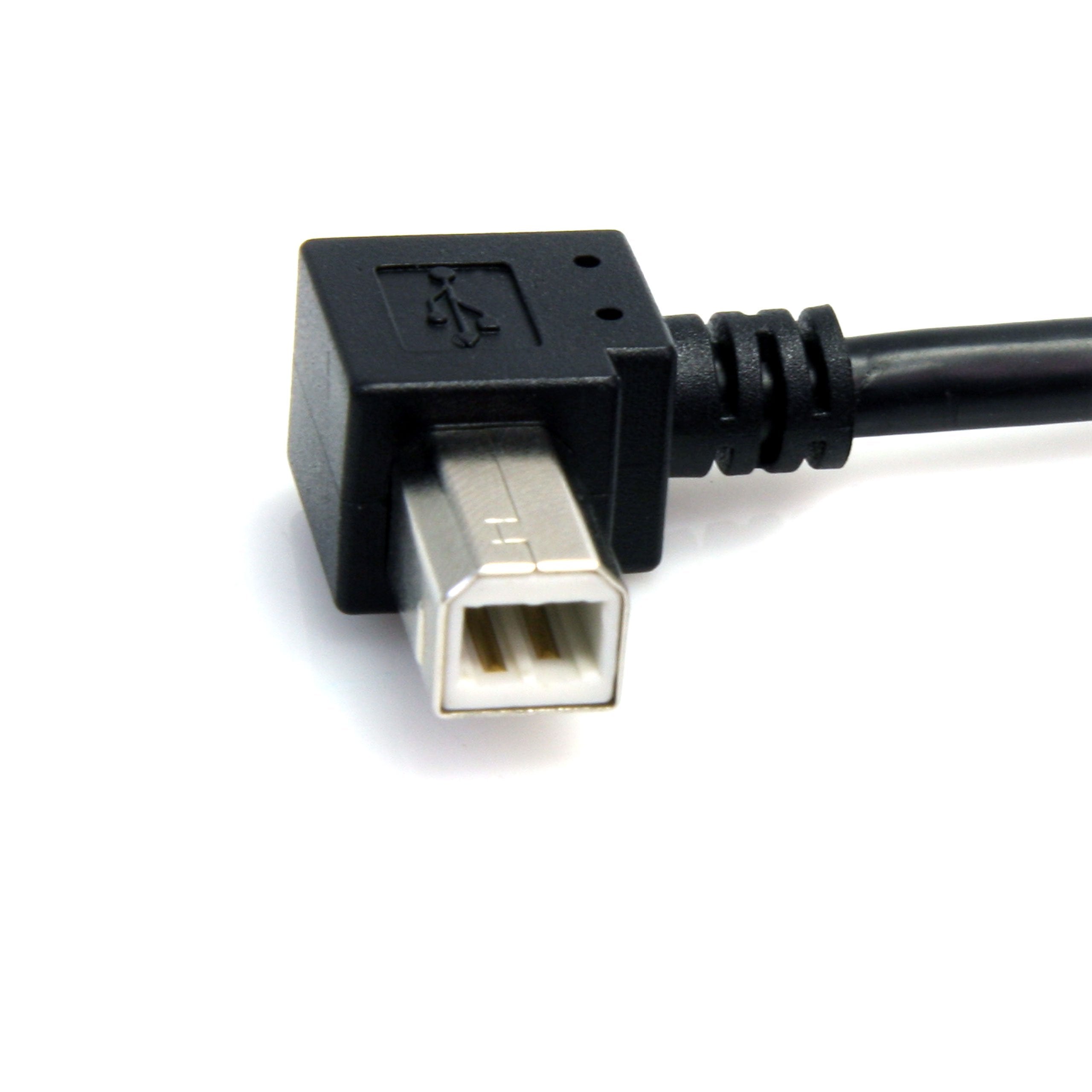 Startech.Com 91Cm (3 Ft.) / 91Cm A Right Angle To B Right Angle Usb Cable   0.91M Right Angle Usb 2.0   1X Usb A 1X Usb B   Blac