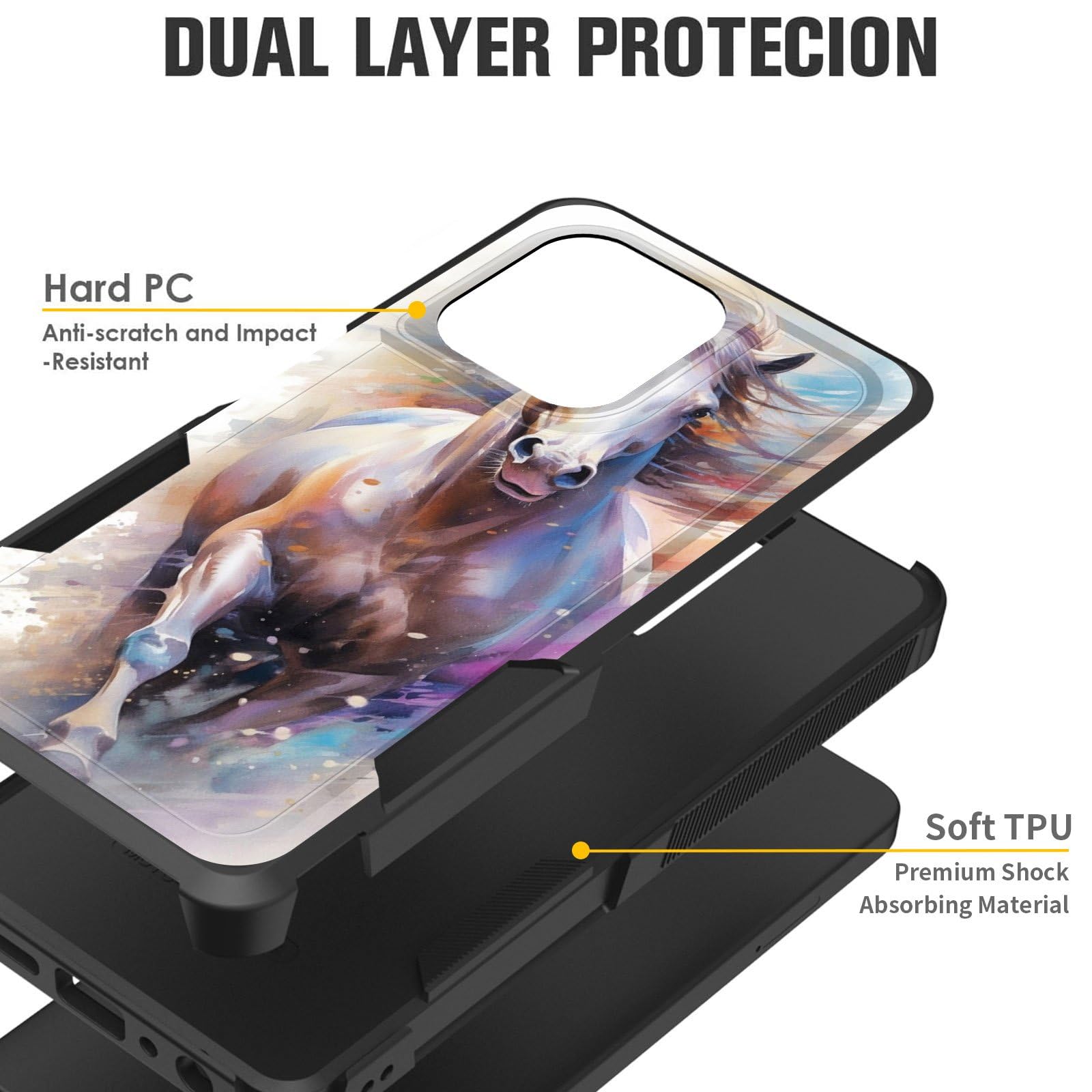 Cicplkse For Moto G 5G 2025 Case,Dual Layer Heavy Duty Hybrid Shockproof Hard Pc Soft Silicone Tpu Bumper Protective Cover Case