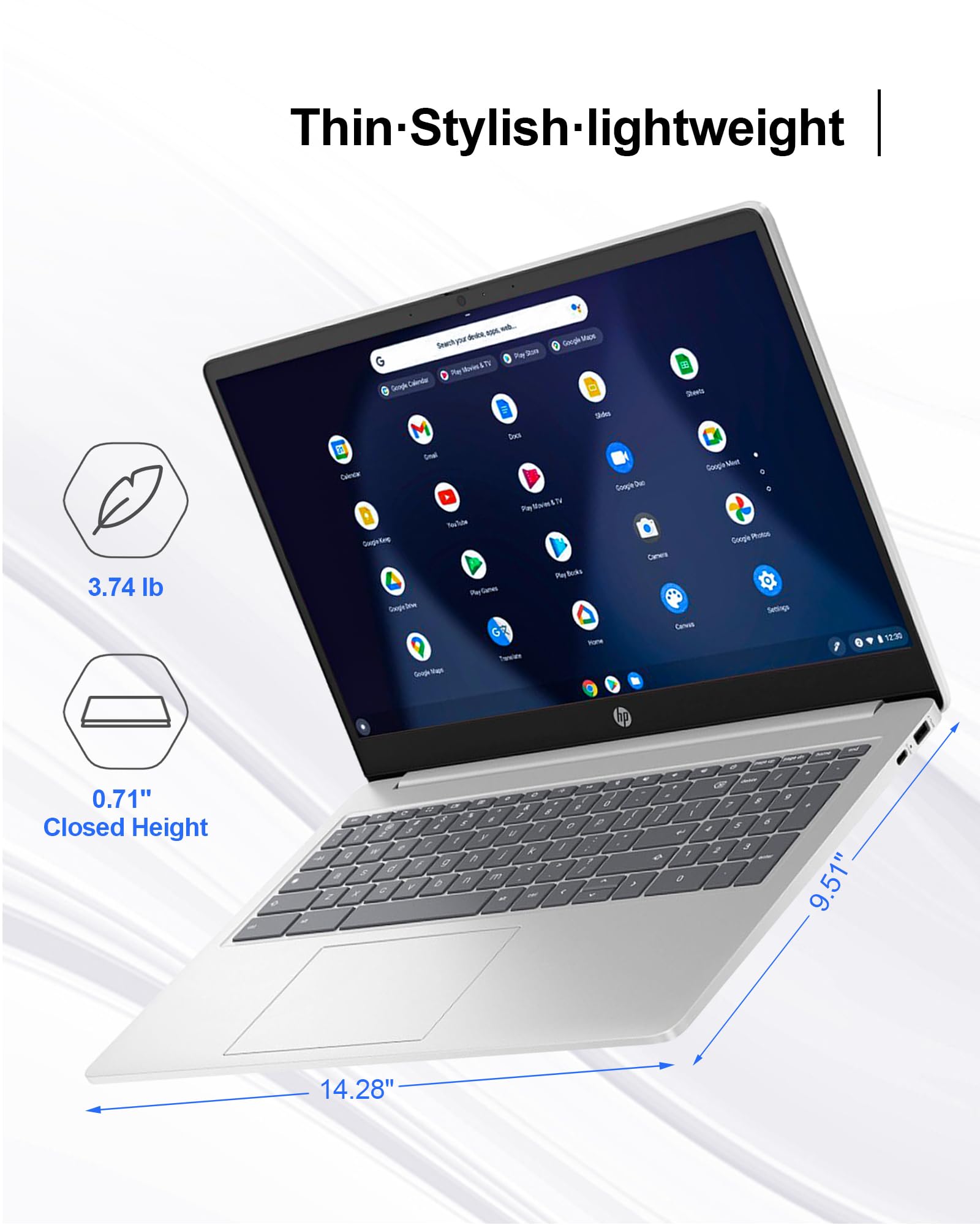 Hp 15.6'' Chromebook Laptop, Intel Processor N200, 8Gb Ram, 64Gb Emmc, Hd Anti-Glare Display, Uhd Graphics, Long Battery Life, W