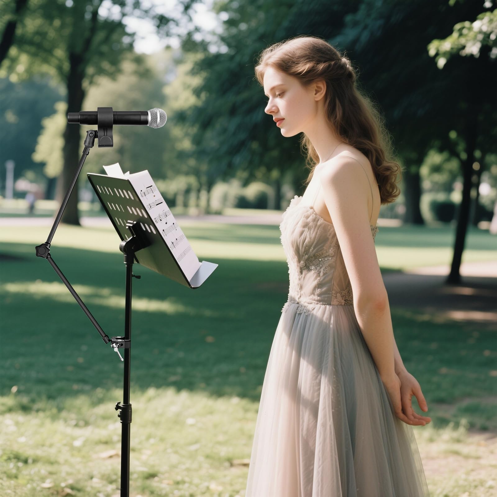 Mippko Microphone Stand Holder,21.5  Long Flexible Adjustable Magic Arm Super Crab Clamp Mic Clip 3/8 -16 To 5/8 -27 Adapter Mou