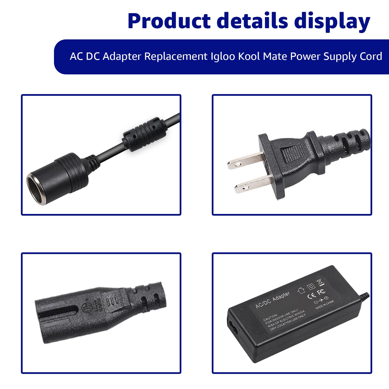 Norward 12V Power Cord Compatible With Igloo Iceless Thermoelectric Coolers,Replacement Igloo Iceless Kool Mate Cool Chill Therm