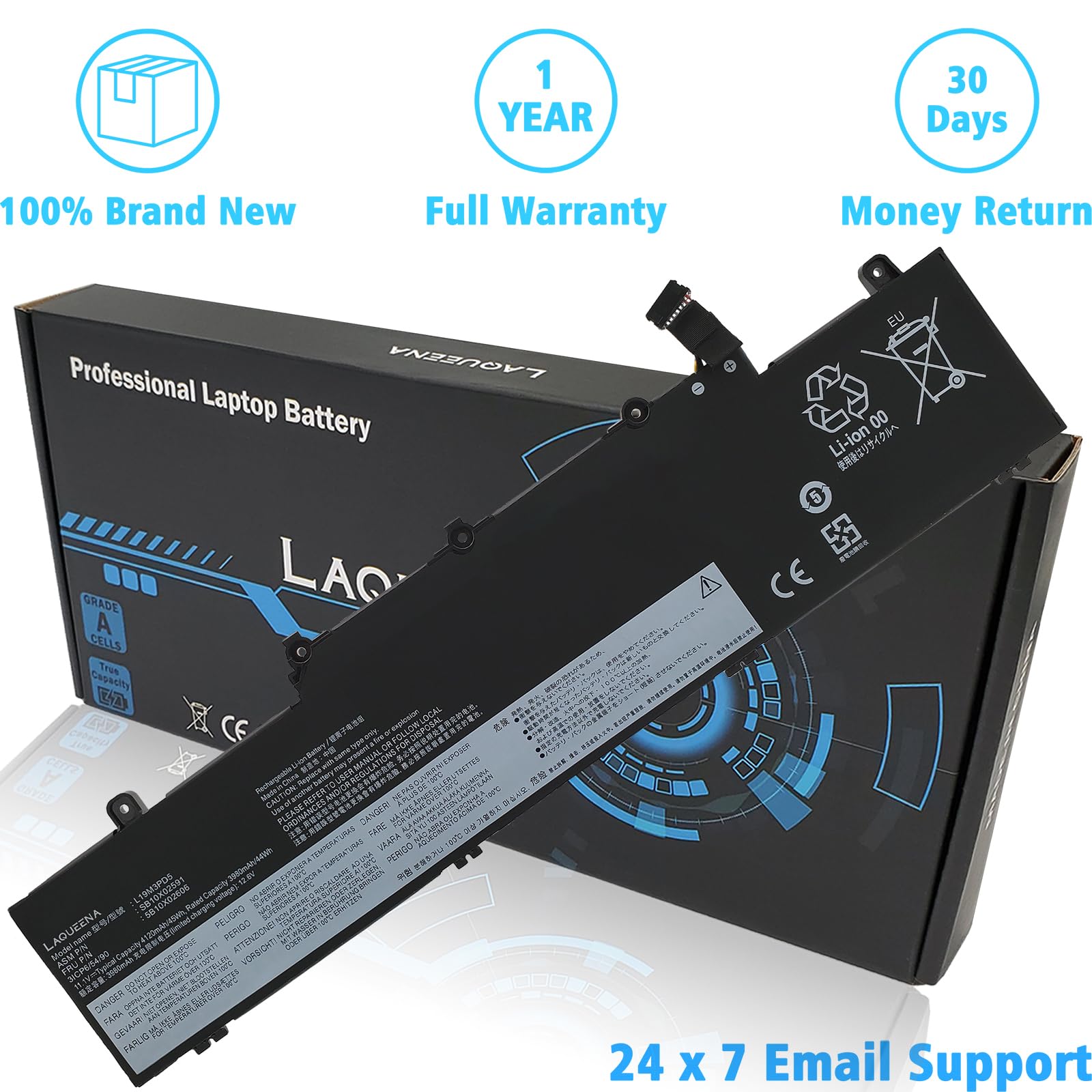 Laqueena L19M3Pd5 Laptop Battery Compatible With Lenovo Thinkpad E14 Gen 2 20T6 20Ta/ E14 Gen 3 20Y7 20Yd 20Ye/ E15 Gen 2 20T8 2