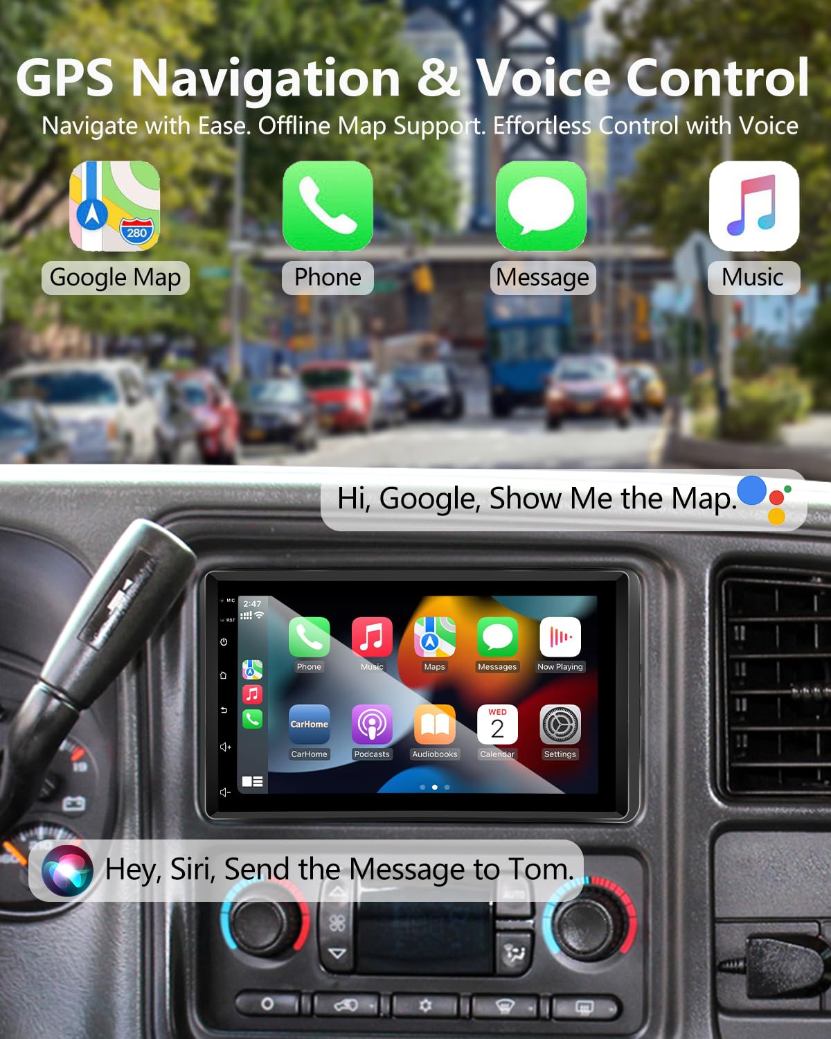 Ankeway Car Stereo For Chevrolet Silverado Tahoe Suburban/Gmc Sierra Yukon Canyon (2003-2006) With Wireless Android Auto/Carplay