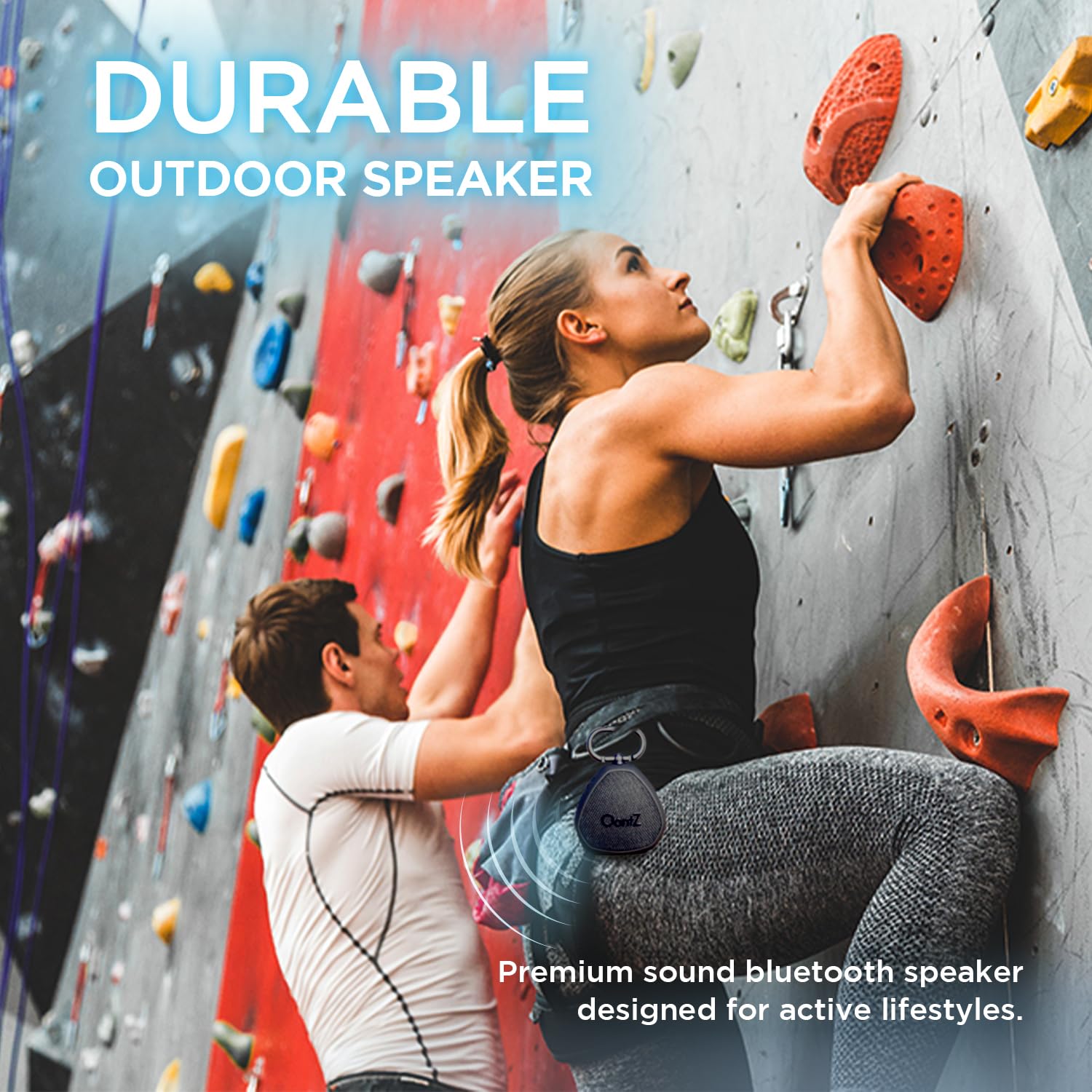 Oontz Clip Portable Wireless Bluetooth Speaker With Carabiner, 12W Ipx7 Waterproof Outdoor Travel Speaker