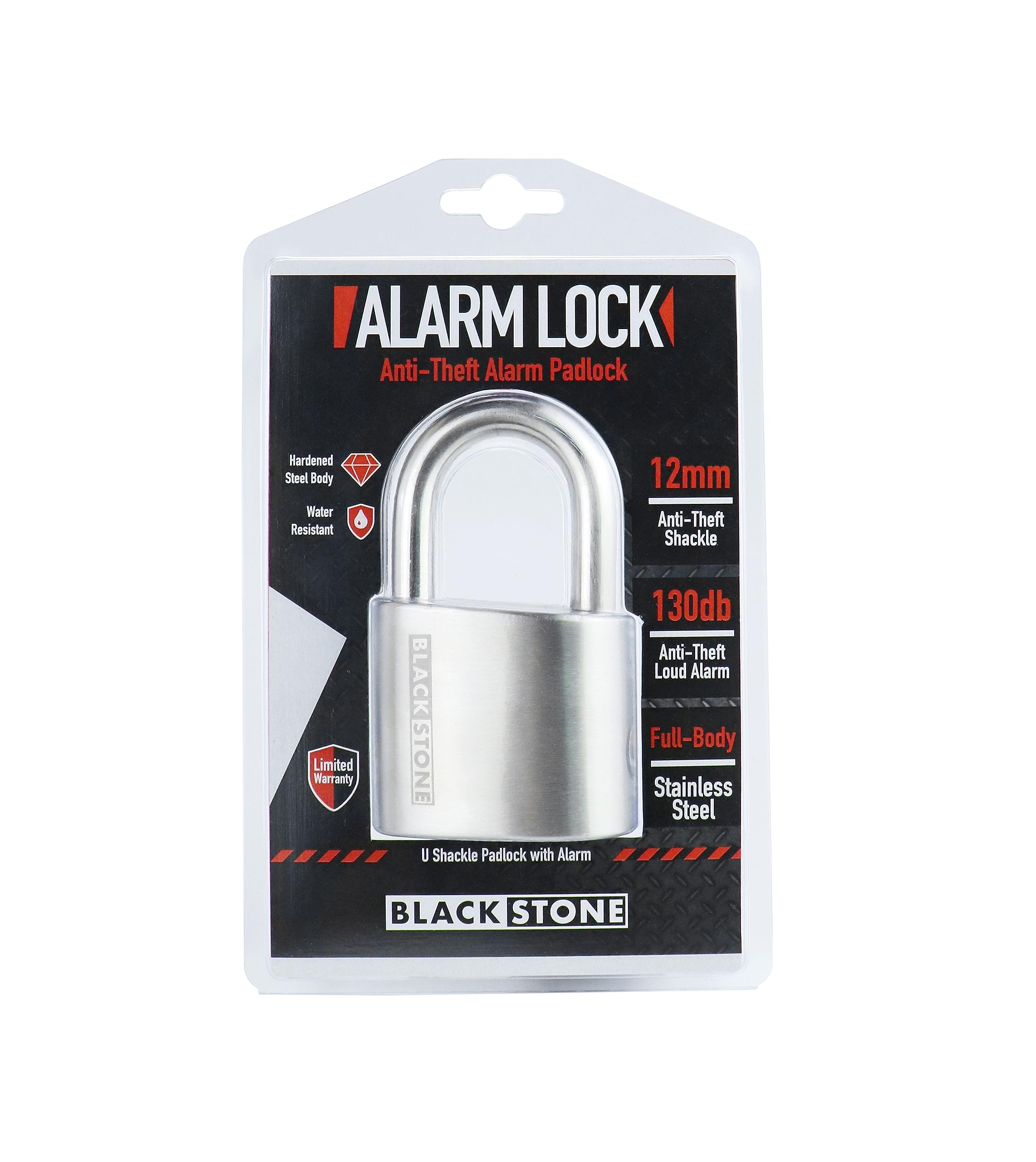 Crystal Vision Anti Theft Loud 130Db Alarm Lock Weather Proof Heavy Duty Multi Purpose (12Mm)