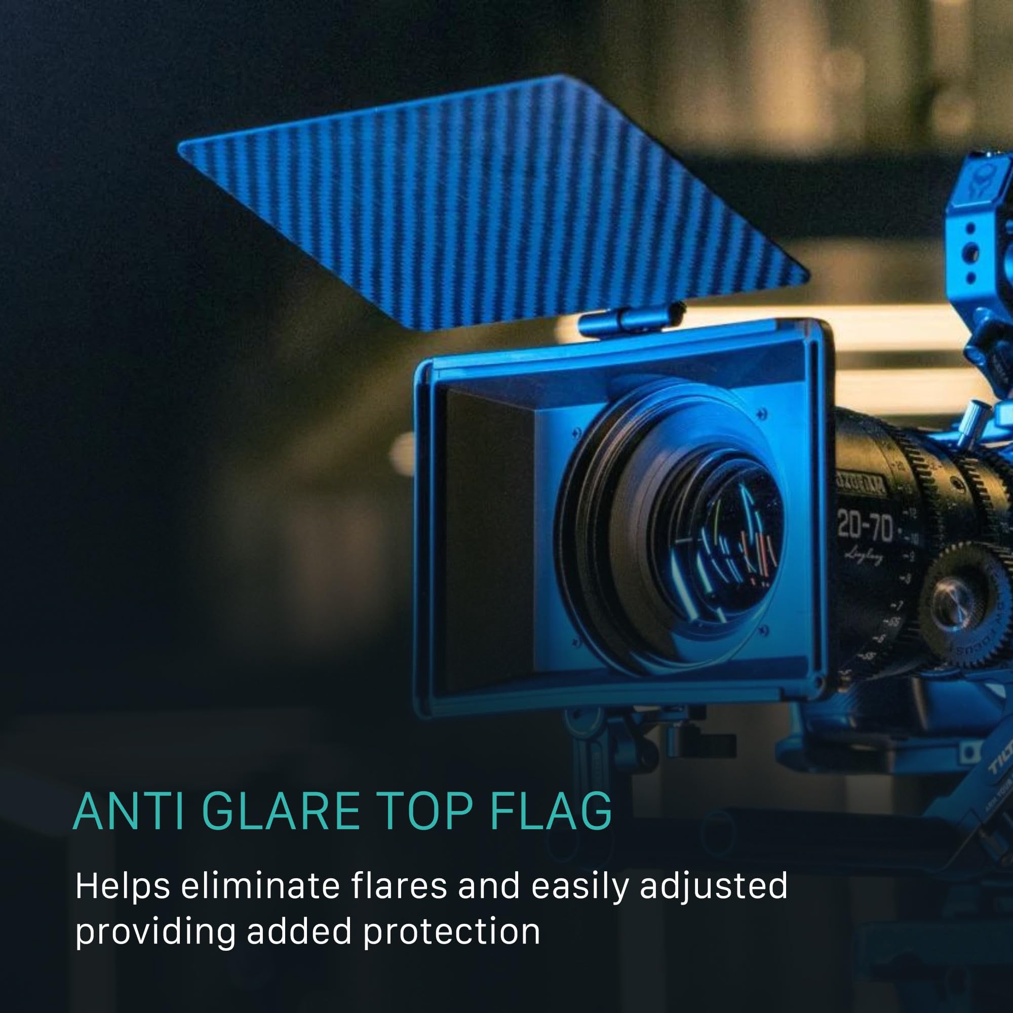 Tilta Mini Matte Box | 15Mm Rod Adapter & 4 Lens Adapters | Lightweight | Filter Support | Top Flag | Dual Cold Shoe Mount | Des