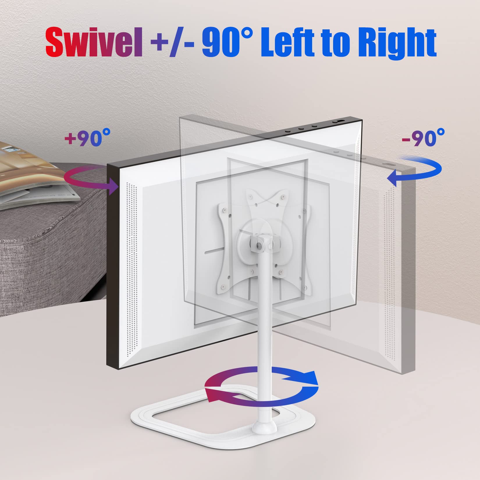 Itshom Mount For Echo Show 15, Swivel 270 Degrees Left And Right, Tilt 90 Degrees Up, Rotate 360 Degrees For Landscape Or Portra