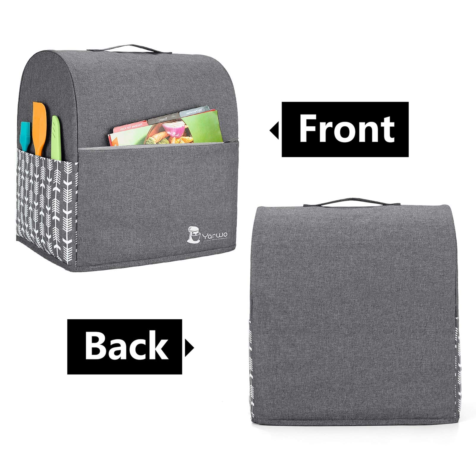 Yarwo Stand Mixer Cover Compatible With 6 8 Quart Kitchenaid Mixer, Protective Dust Cover With Top Handle And Pockets For Access