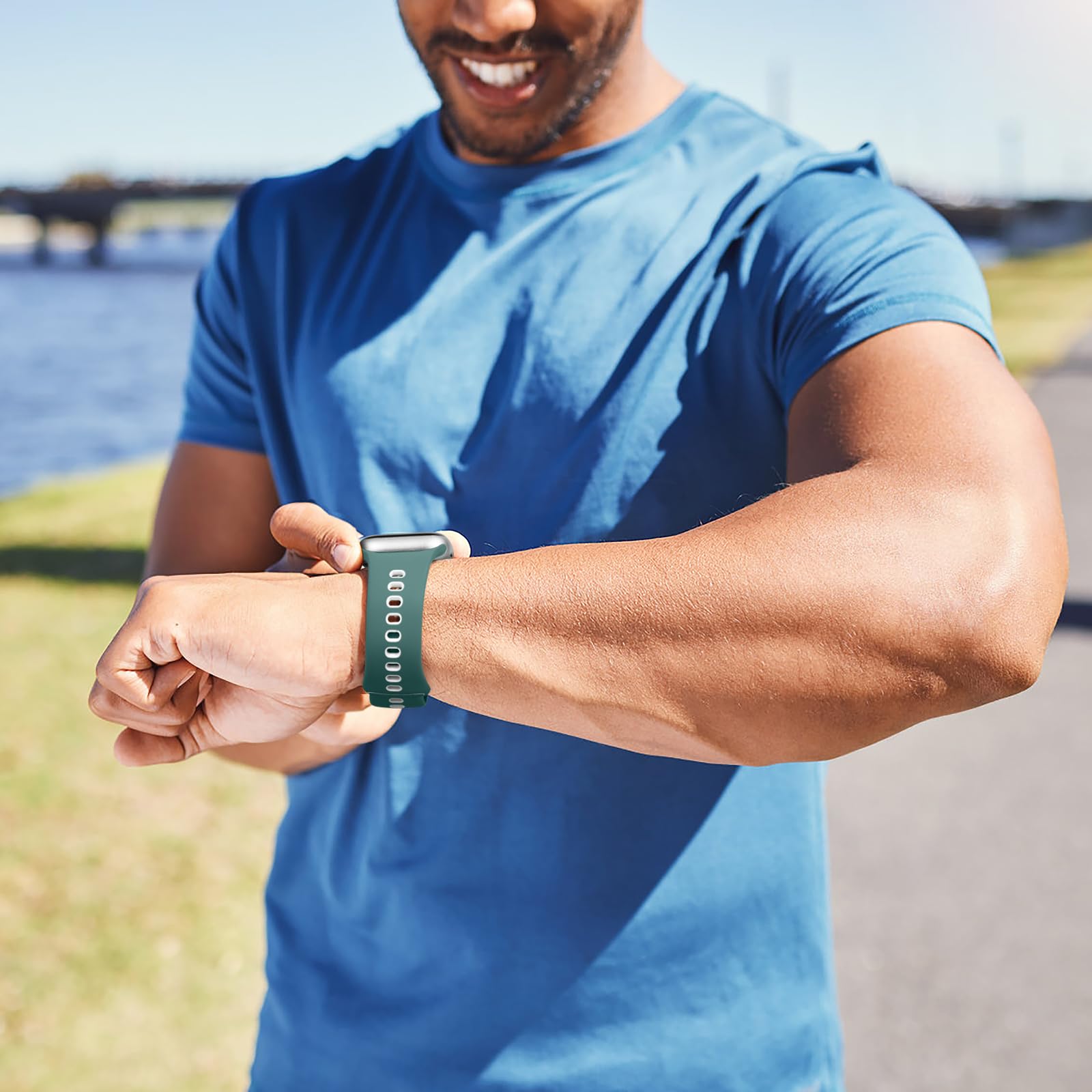 Witzon Silicone Band Compatible With Apple Watch Bands For Women 46Mm 45Mm 44Mm 42Mm, Soft Sport Strap Breathable Smart Watches