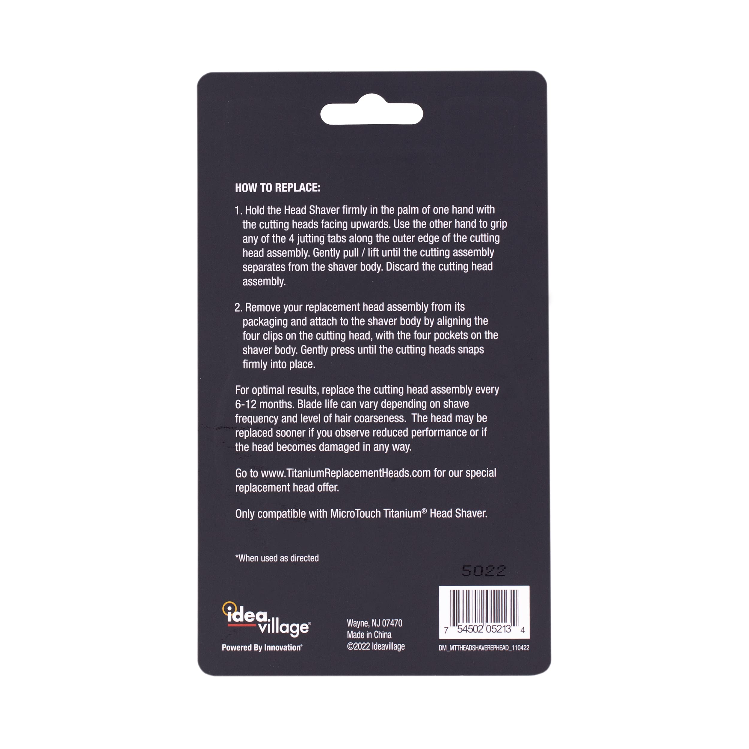 Micro Touch MicroTouch Titanium Head Shaver Replacement Head - MTTTBHS, Titanium Color