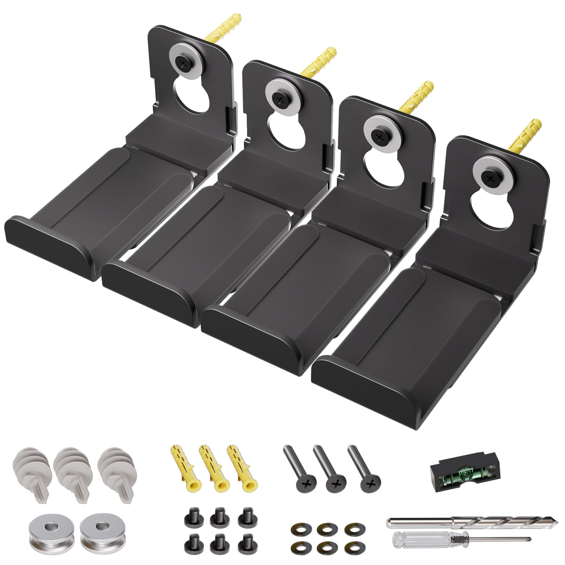 Aentgiu (2 Set) Sound Bar Wall Mount Bracket, Universal Speaker Mounting Shelf Adjustable (3.4' 5.8') For Samsung, Vizio, Lg, Sony, Jbl, Bose Soundbars With Hardware Kit