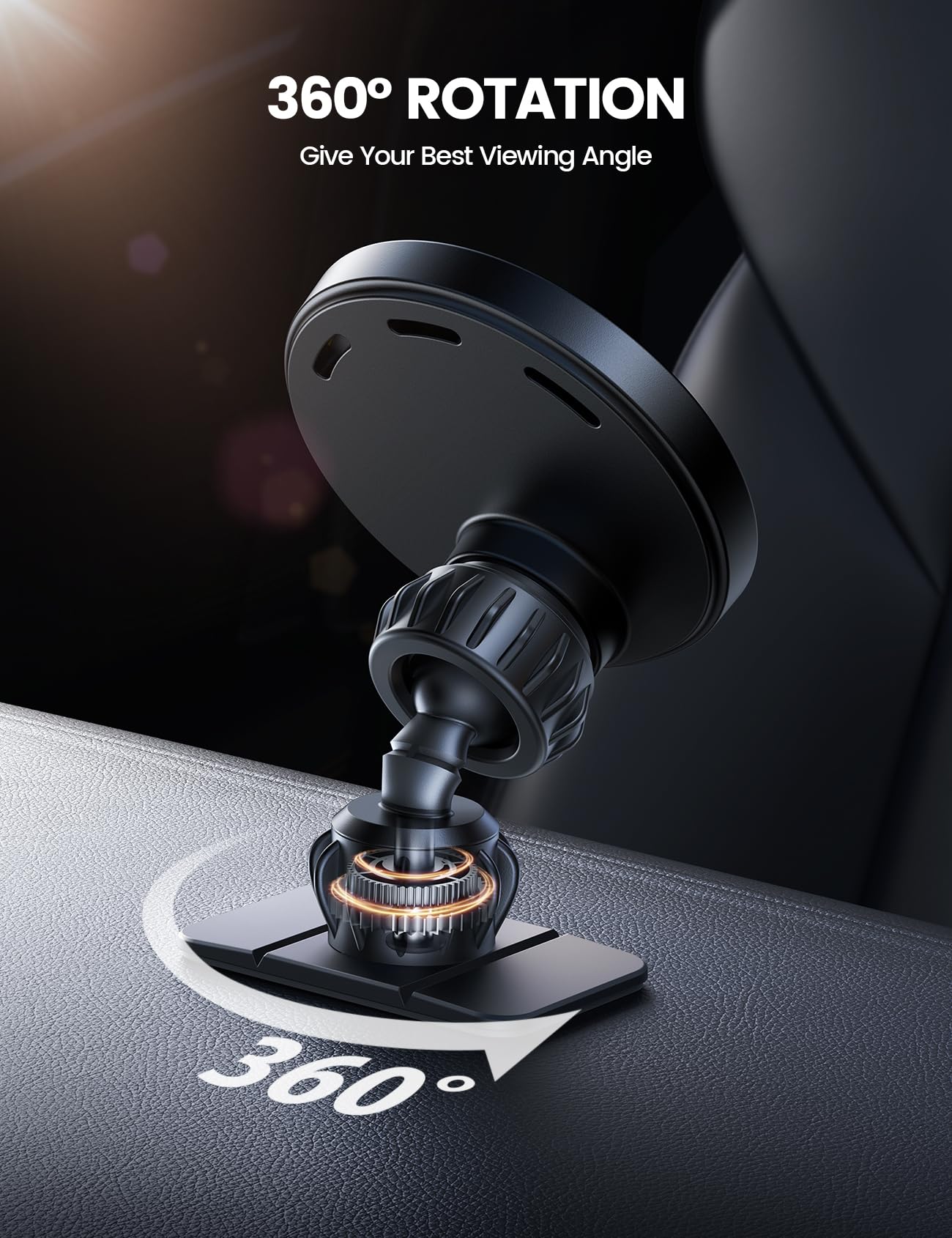 Lamicall 15W For Magsafe Car Mount Charger - [3-In-1 Upgraded Intelligent Chip] 360 Wireless Car Phone Holder Charger Vent Dashb