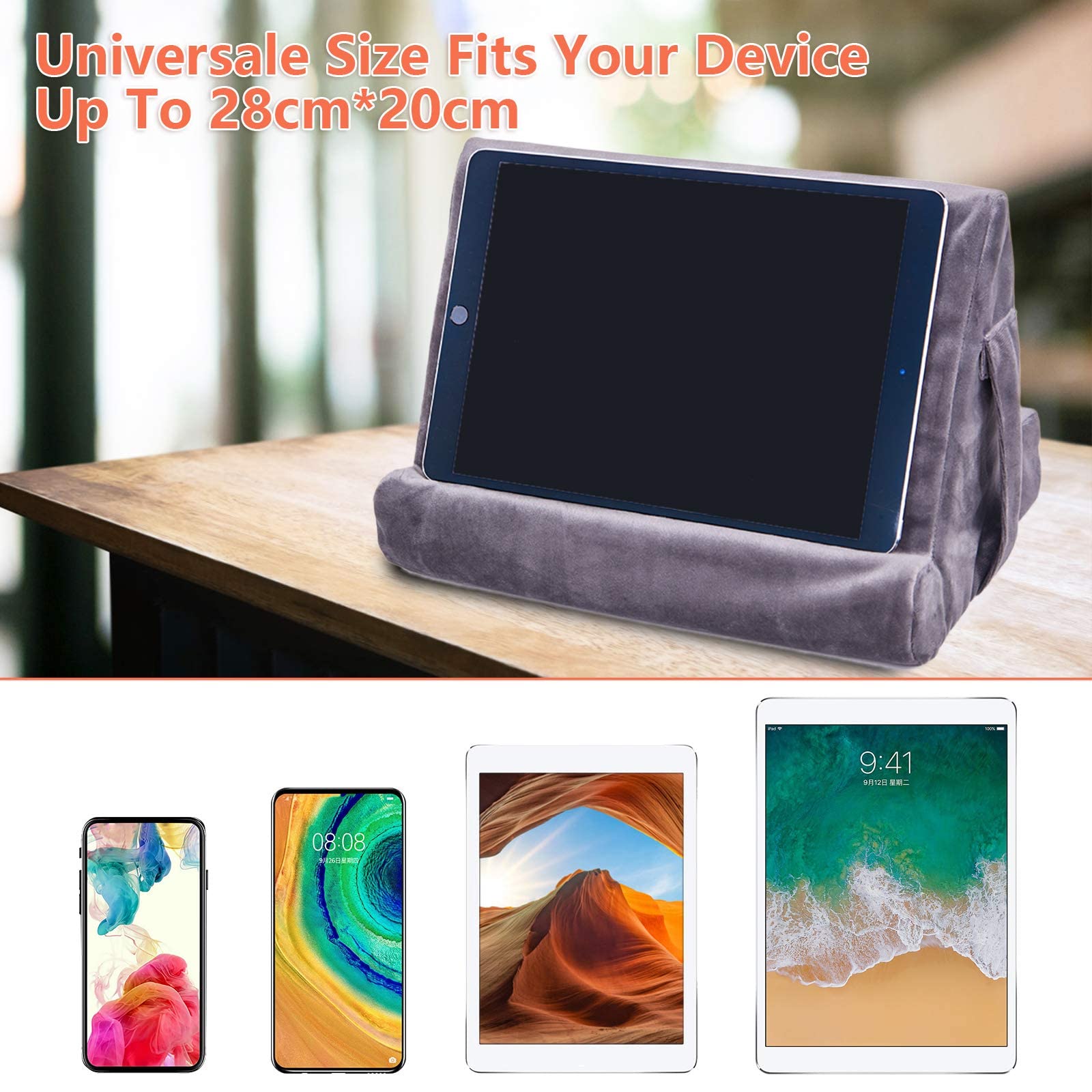 Tablet Stand Multi Angle Tablet Pad Stand Lazy Holder Stand Soft Pad Stand Tablet Cushion Stand With Net Pocket & Random Color S