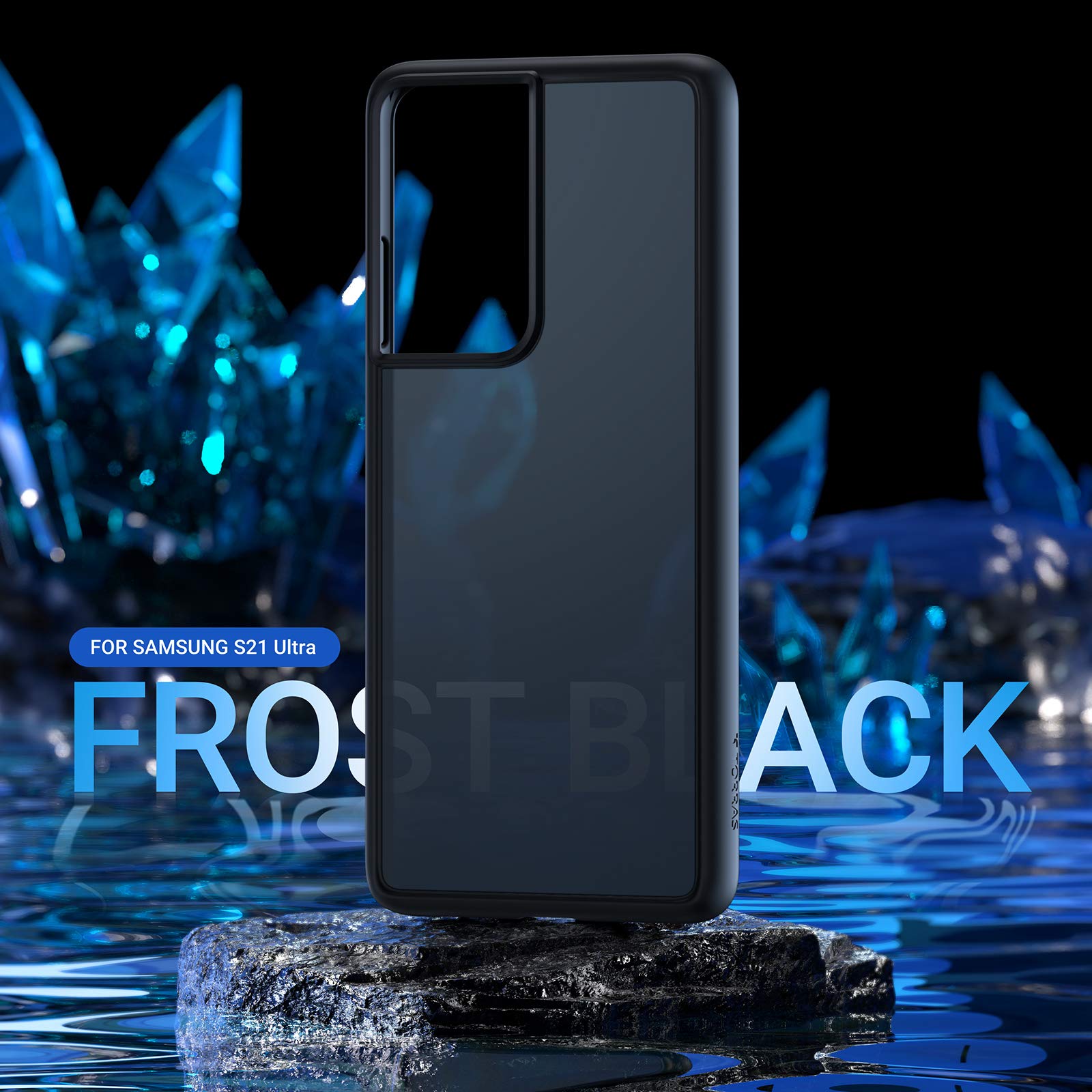 Torras Shockproof Compatible For Samsung Galaxy S21 Ultra Case, [Military Grade Drop Tested] S21 Ultra Case, Translucent Matte H