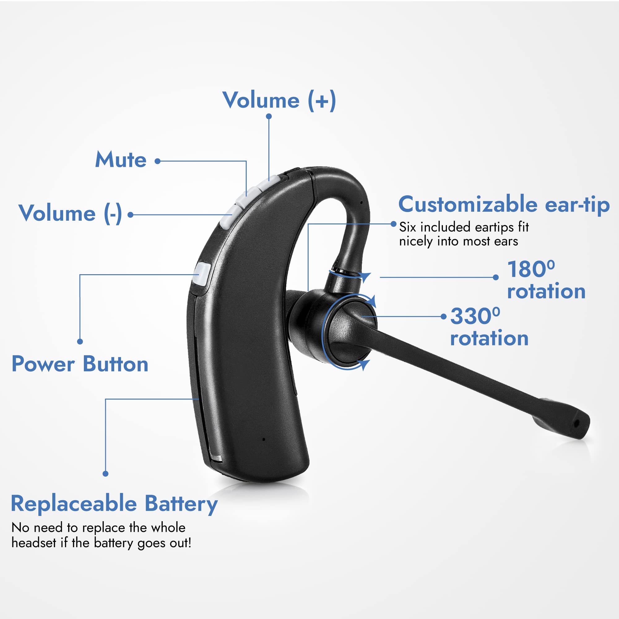 Leitner Lh380 3 In 1 Wireless Office Headset With Mic   Wireless Dect Headset For Computer, Telephone, And Cell Phone Headset