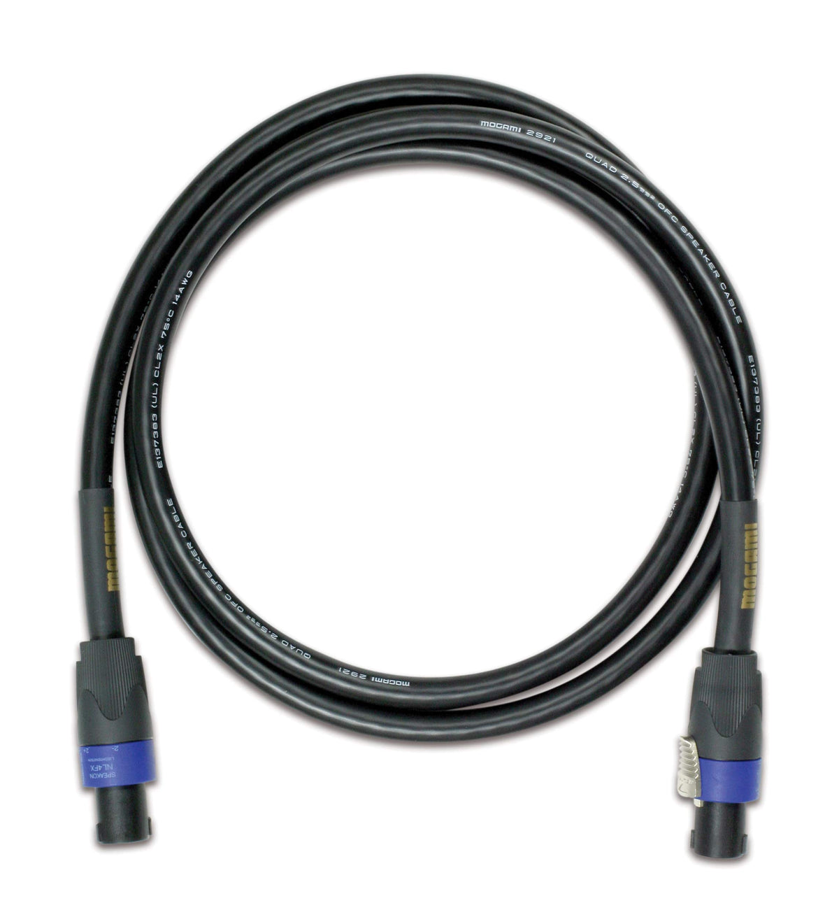 Mogami Gold Speaker So 03 Amplifier To Cabinet Speaker Cable, Neutrik Speakon Male Plugs, 4 Pole, Gold Contacts, Straight Connectors, 3 Foot