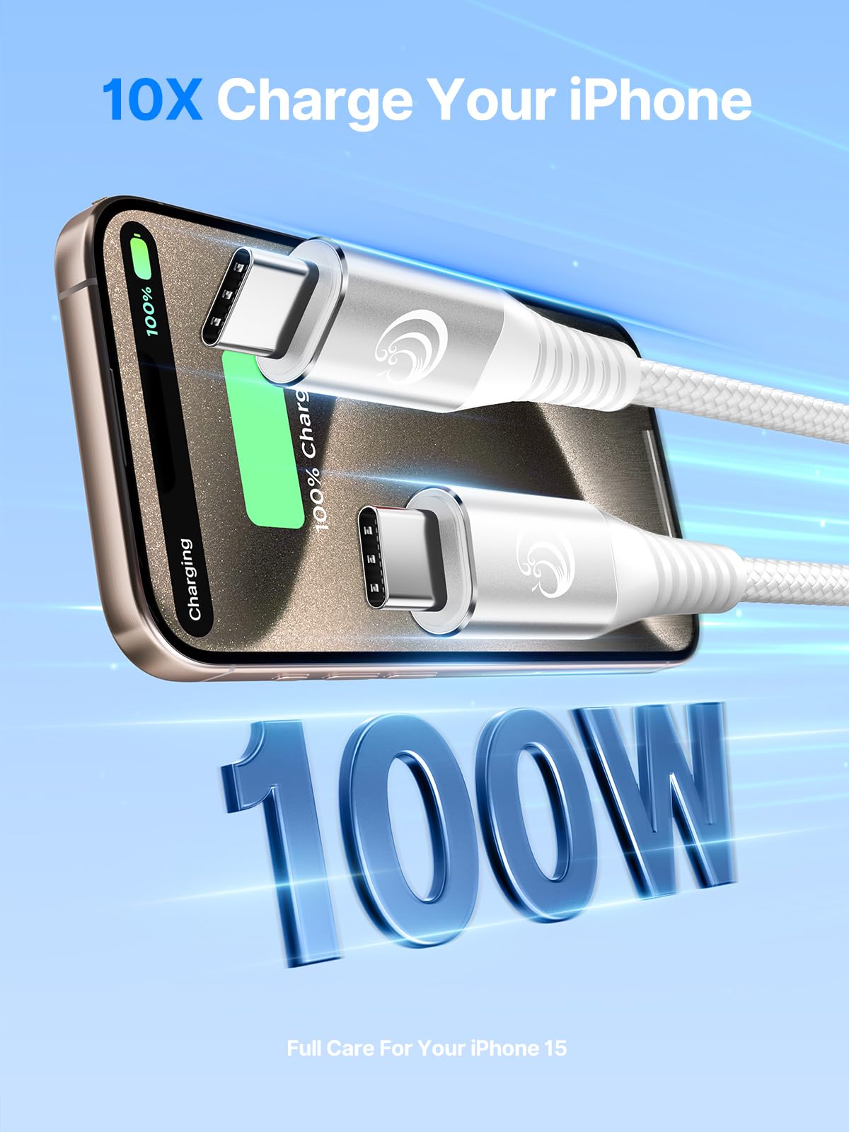 Usbc To Usbc Cable [10Ft 2 Pack] Usb C To Usb C Cable 100W 5A Type C To C Cable Fast Charging Braided Long Usb C Charger Cord For Macbook Pro,Iphone 16 15 Pro Max Plus,Ipad Air,Samsung S24 S23 Ultra