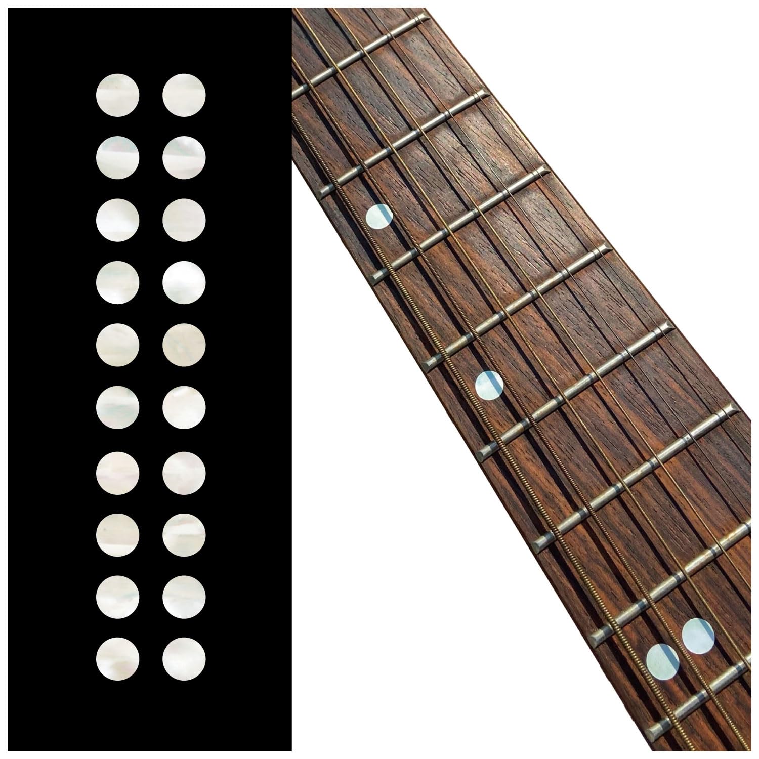 Inlaystickers 1/4(6.35mm) Dot Fret Markers - White Pearl