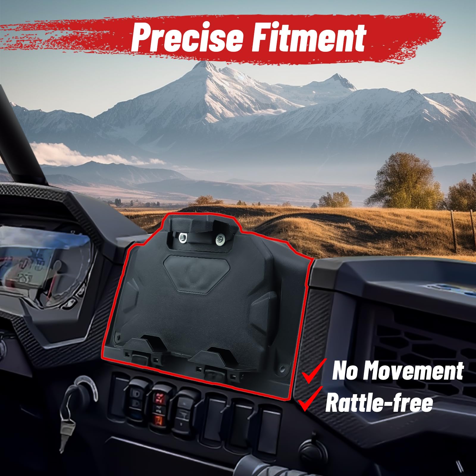 Mdpromcp Electronic Device Mount   Adjustable Rzr Tablet Holder Gps Phone Mount With Storage Box Compatible With Polaris 2019 20