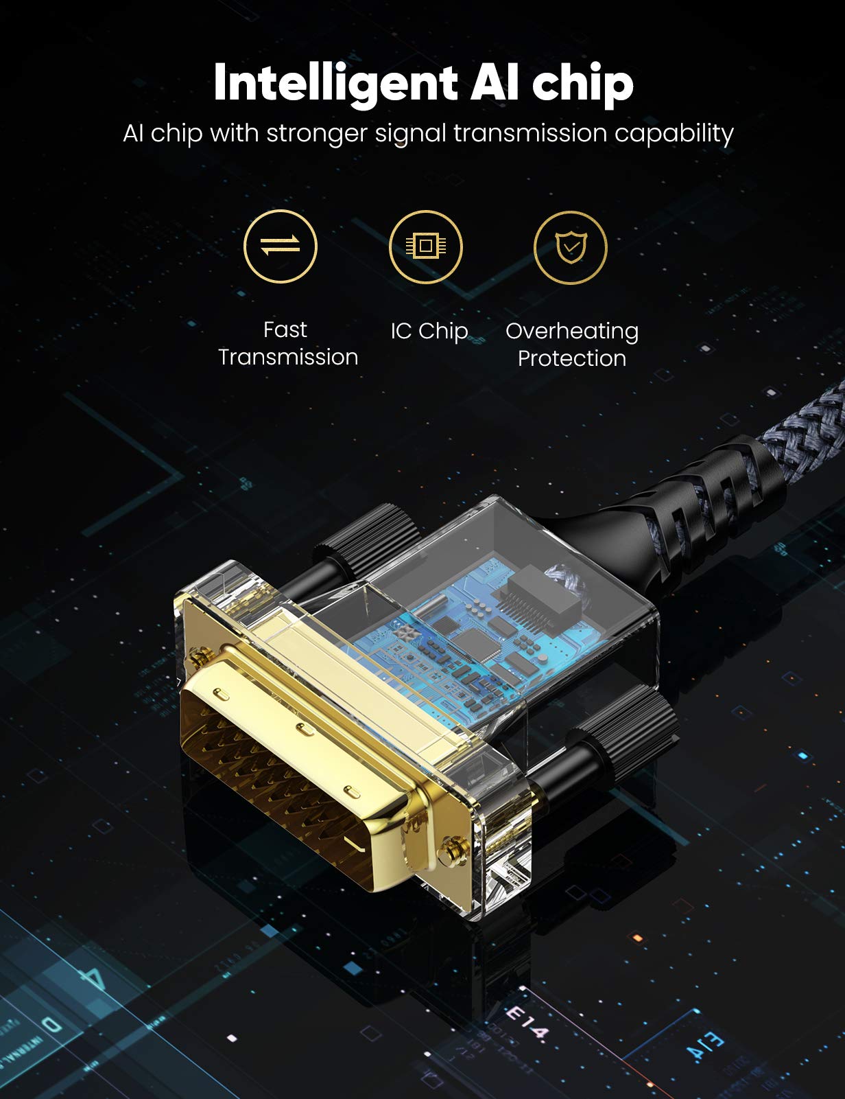 Hdmi To Dvi Cable (10 Feet) Bi Directional Nylon Braid Support 1080P Full Dvi D Male To Hdmi Male High Speed Adapter Cable Gold