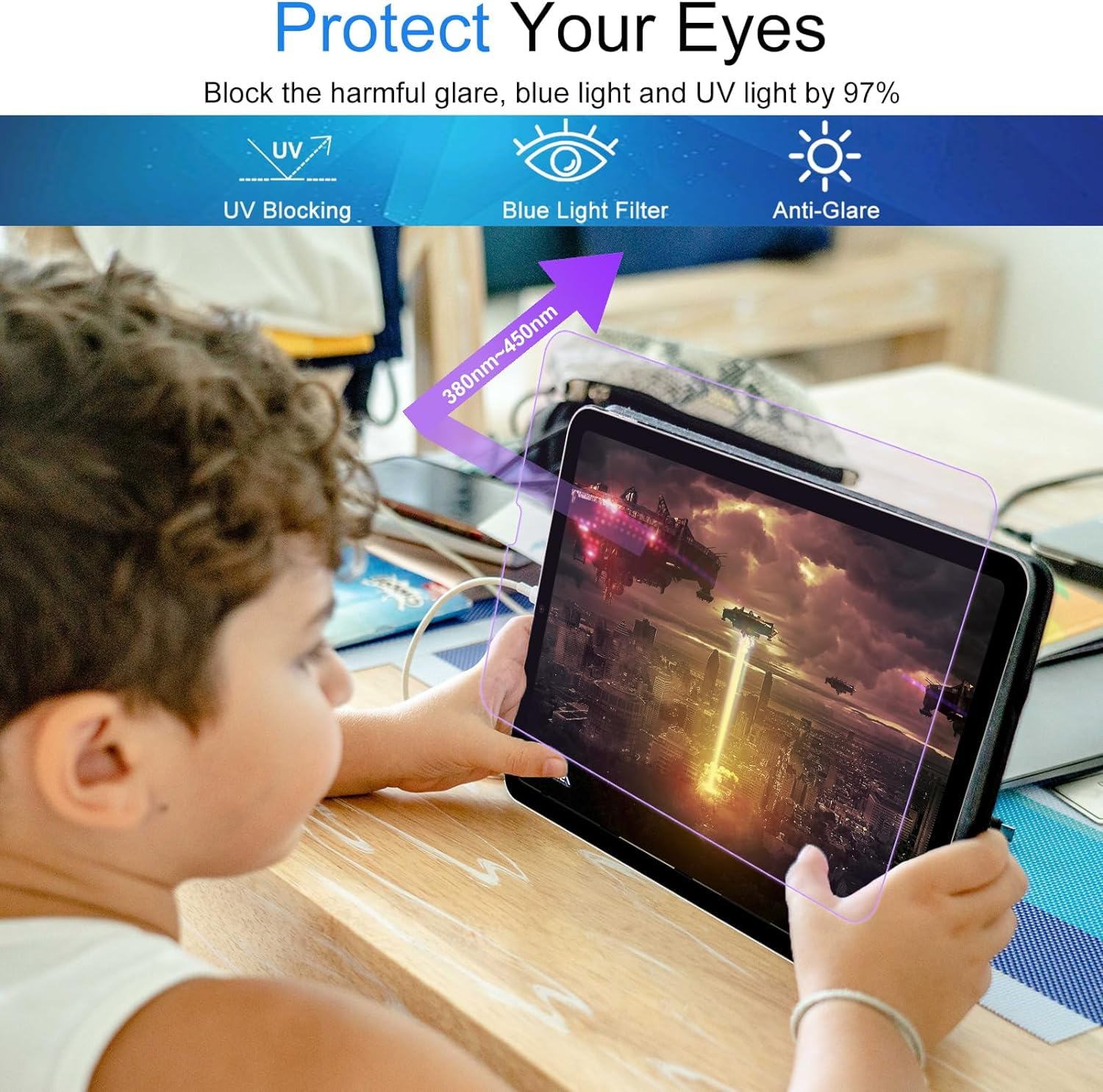 2 Pack Anti Blue Light Screen Protector For Ipad Pro 11Inch 2022,2021,2020,2018 4Th/3Rd/2Nd Gen, Matte Anti Blue Light Anti Glar