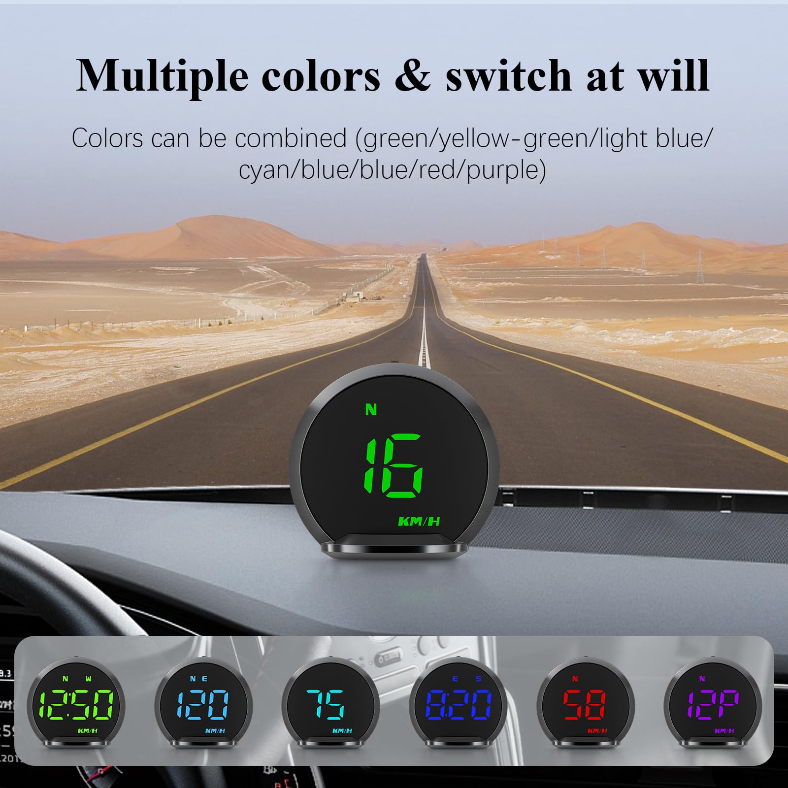 Wiiyii Gps Speedometer G13, Heads Up Display For Cars With Speed Mph, Compass Driving Direction, Fatigue Driving Reminder, Overs