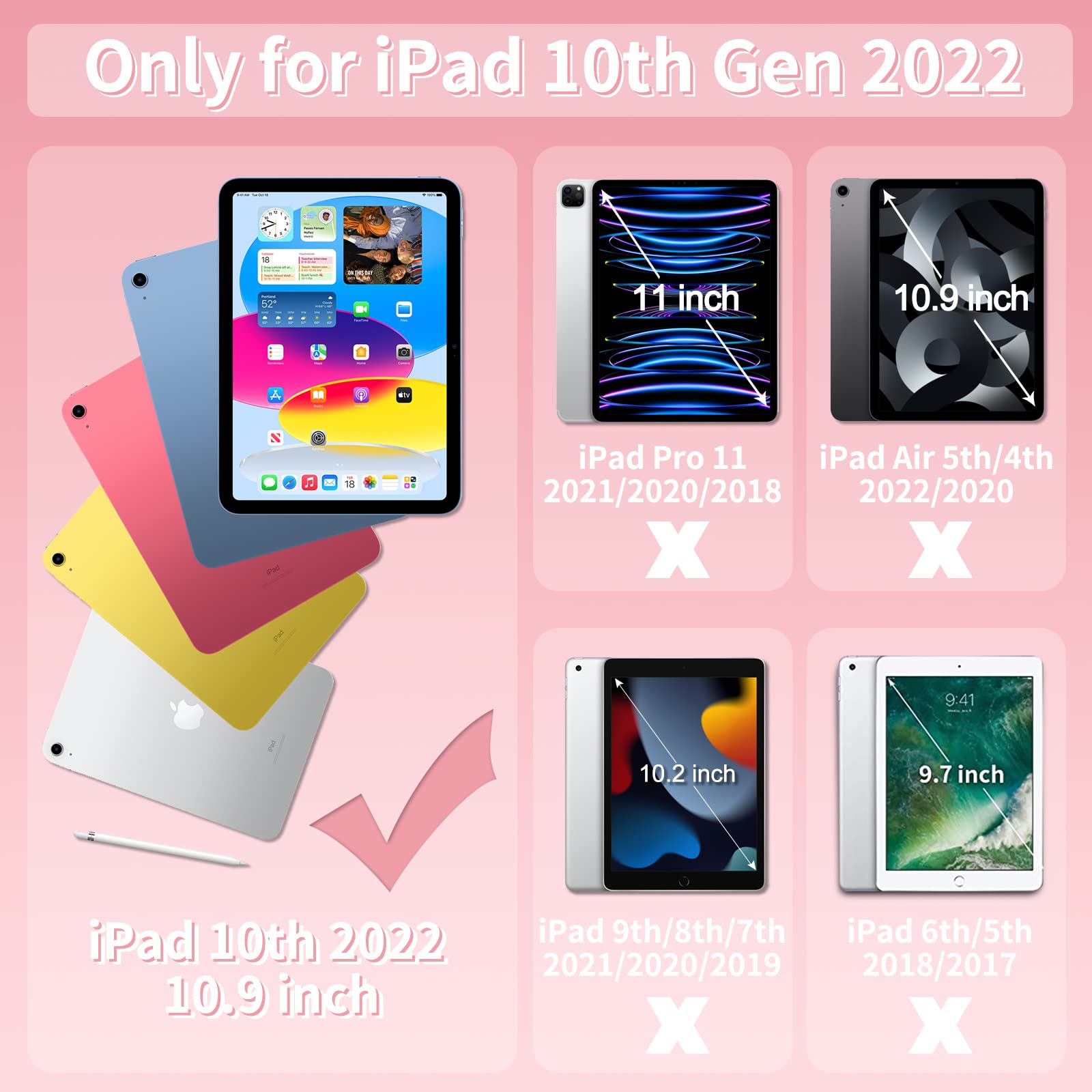 Batyue Ipad 10Th Generation Case   Shockproof Protection Cover For 2022 10.9 Inch Ipad (10Th Generation) With Pencil Holder/ 360