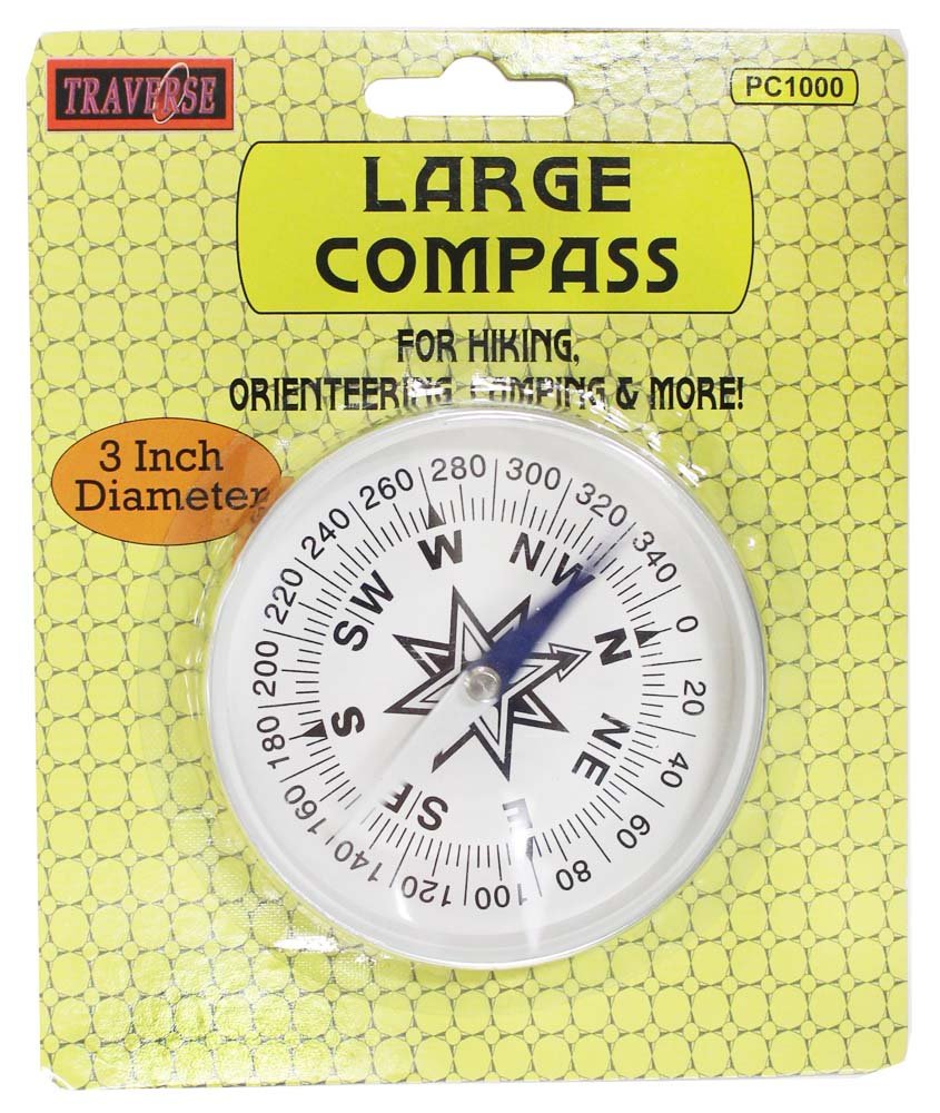 Adroit 3'' Diameter Large Compass | 2.25' Compass Needle For Easy Reading | 0.5' Aluminium Casing W/Dual Color Pointer | Large C