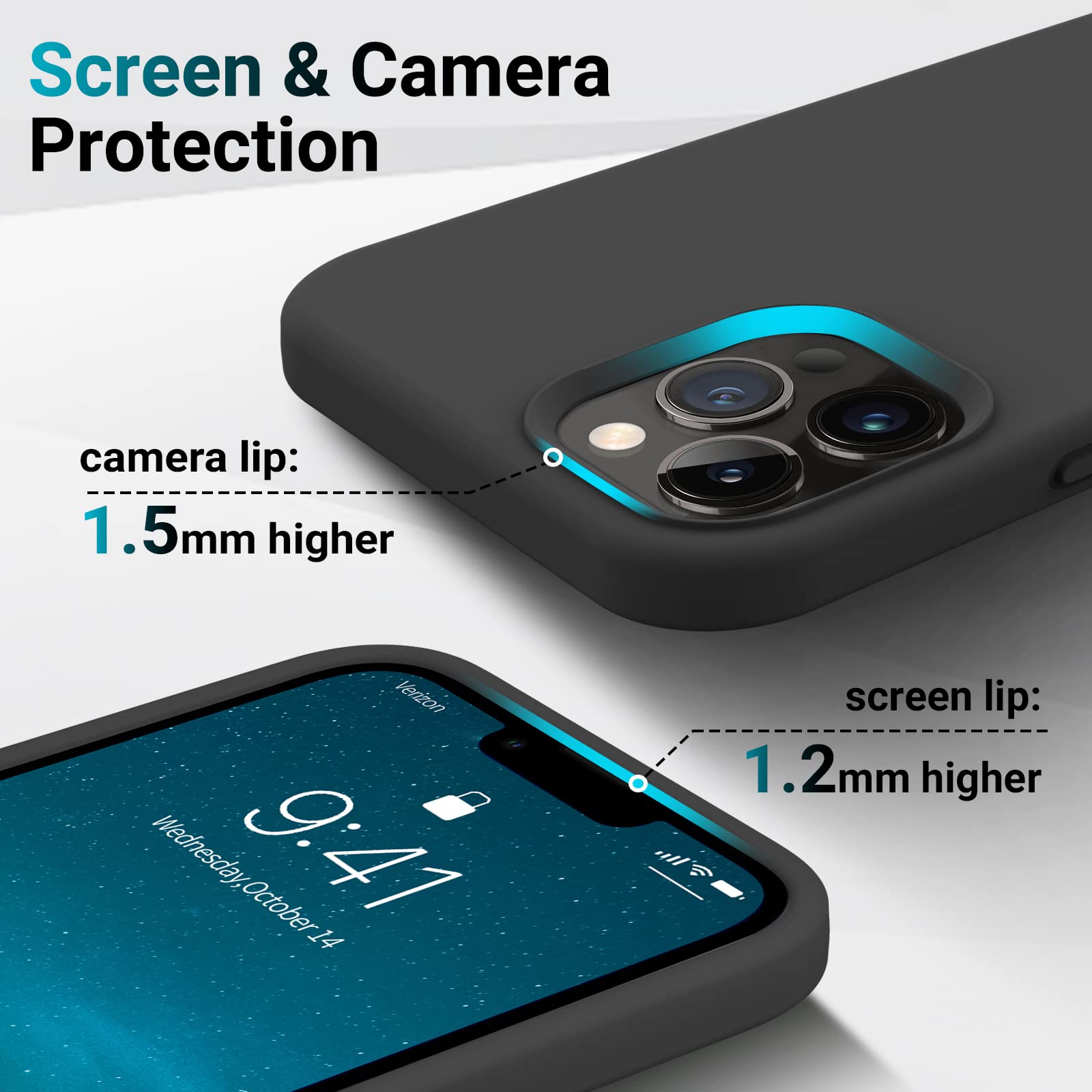 Aotesier Shockproof Designed For Iphone 12 Pro Max Case,Liquid Silicone Phone Case With [Soft Anti Scratch Microfiber Lining] Fu