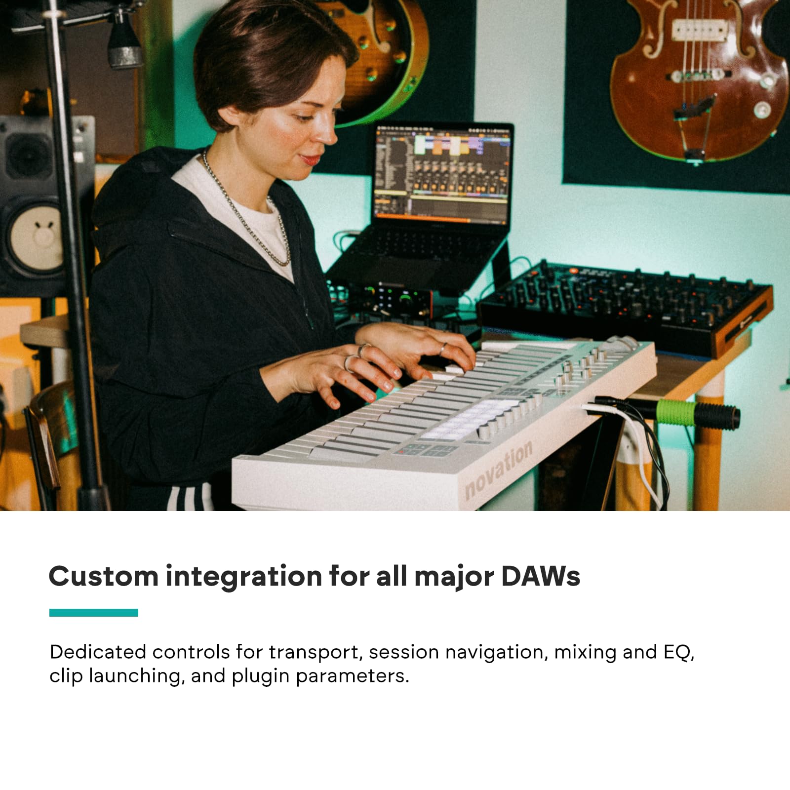 Novation Launchkey 49 White Mk4 - 49 Semi-Weighted Key, Usb, Midi Keyboard Controller With Daw Integration. Chord & Scale Modes,