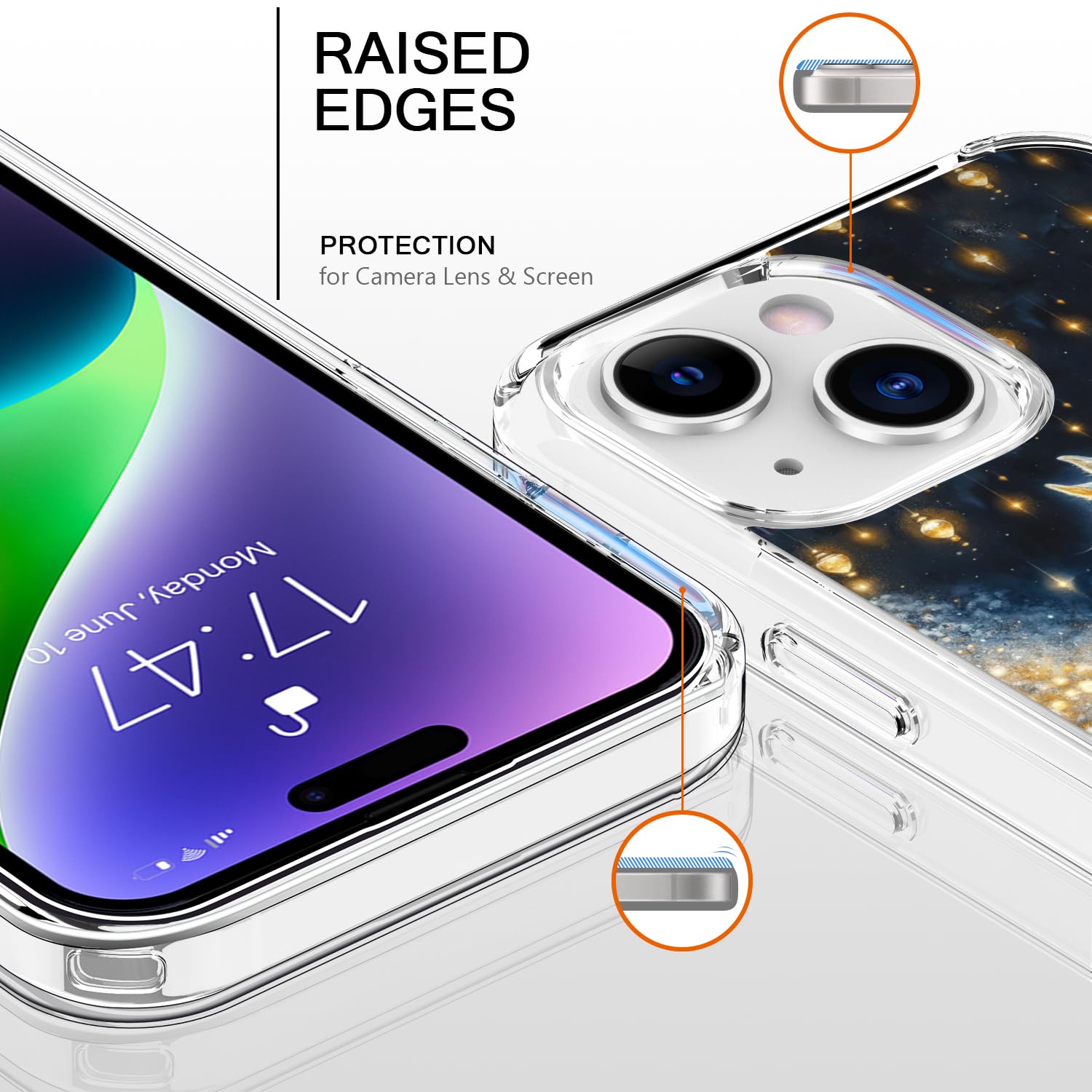 Bicol Christmas Phone Case For Iphone 15 With Screen Protector, Enhanced Camera Protection - Wireless Charging - Slim Shockproof