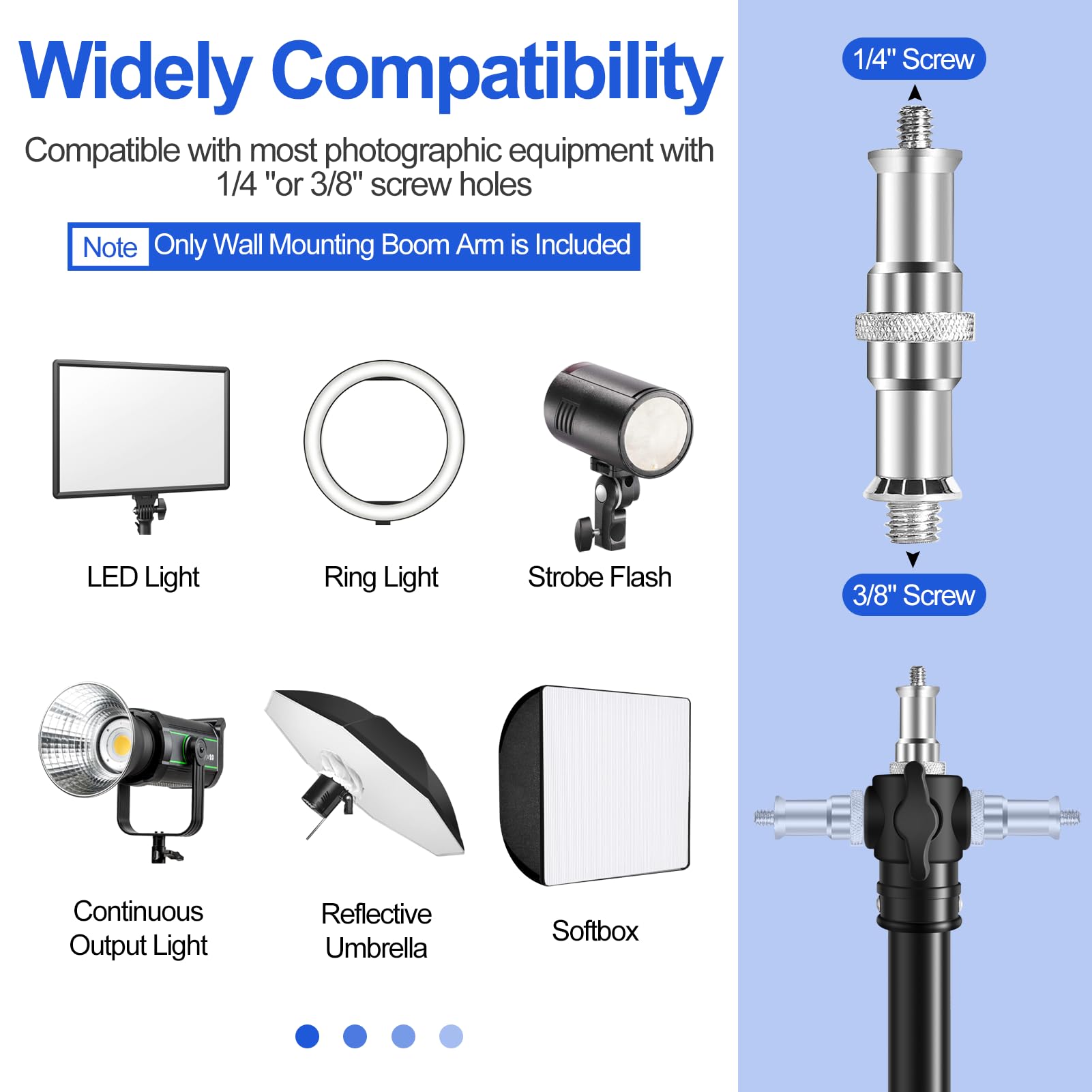 Fudesy Wall Mounting Triangle Boom Arm For Ring Light, Strobe Lighting Softbox Reflector Umbrella Monolight, And Photography Str