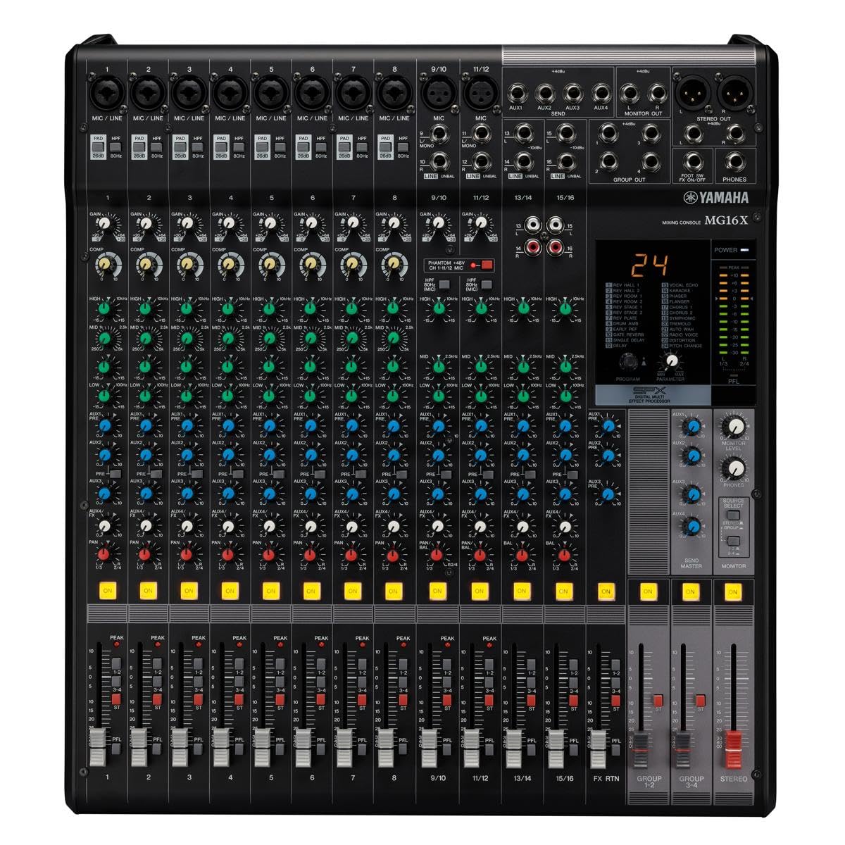 Yamaha Mixer Unpowered, Multicolored, 16 Input (Mg16X Cv)