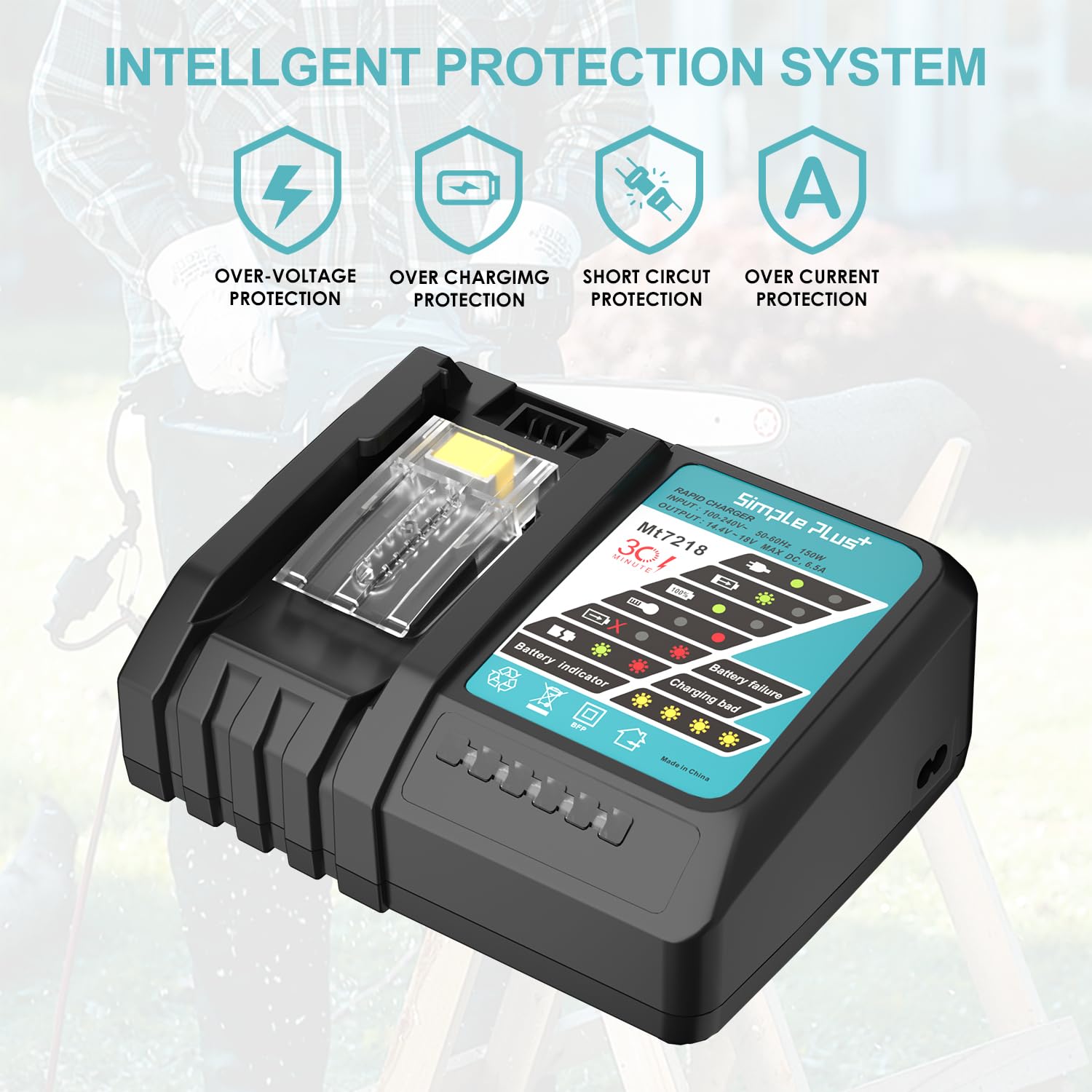 Lithium Ion Battery Charger 14.4V 18 Volt With Led Screen Replacement For Makita Lithium Ion Batteries Bl1850 Bl1840B Bl1820 Bl1