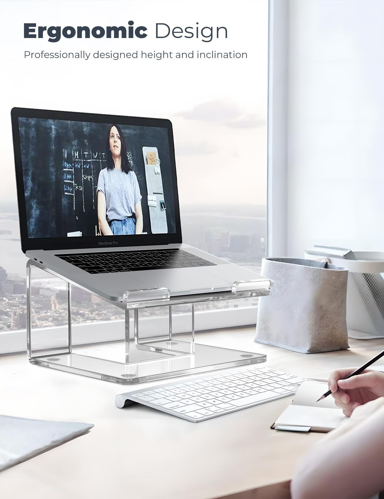 Fucdtefc Acrylic Laptop Stand For Desk, Laptop Riser For 10 14 Inch Laptops, Ergonomic Laptop Holder, Computer Stand For Laptop