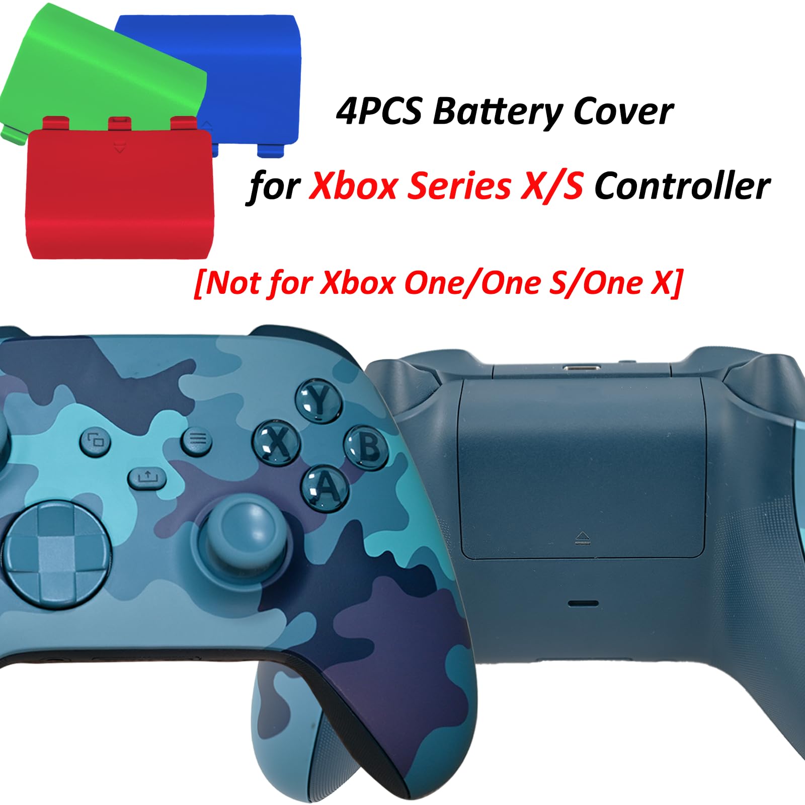 4 Pcs Battery Back Cover For Xbox Series X/S Controller,Replacement Battery Cover Door For Xbox Series X/S,Battery Back Shell Co